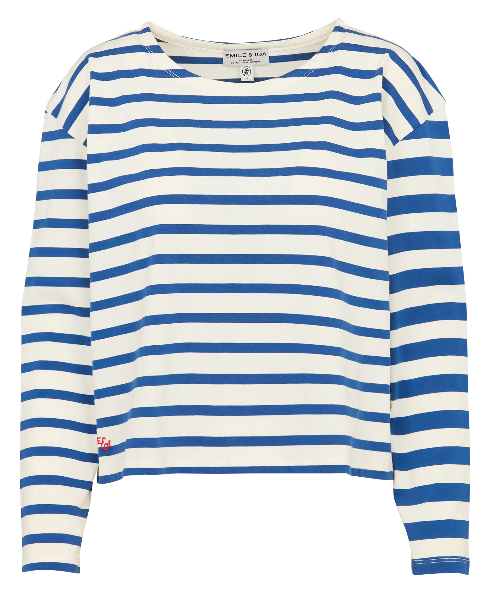 Bio-Baumwoll-Rundhals-Shirt EMILE ET IDA Blau