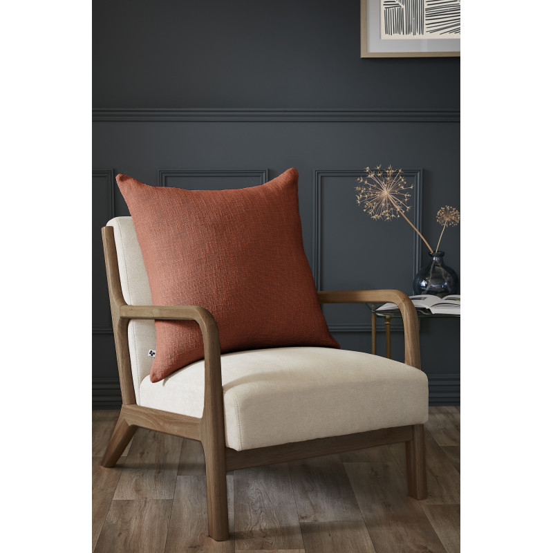 Coussin déco déhoussable 100% coton L'EFFET PAPILLON Rose