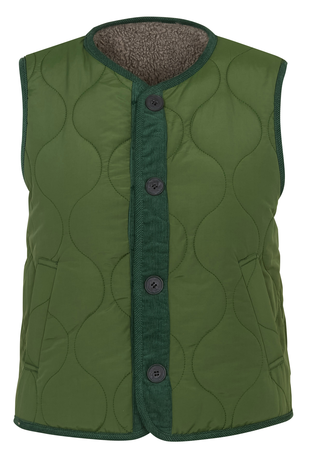 Veste sans manches courte réversible NICE THINGS Kaki