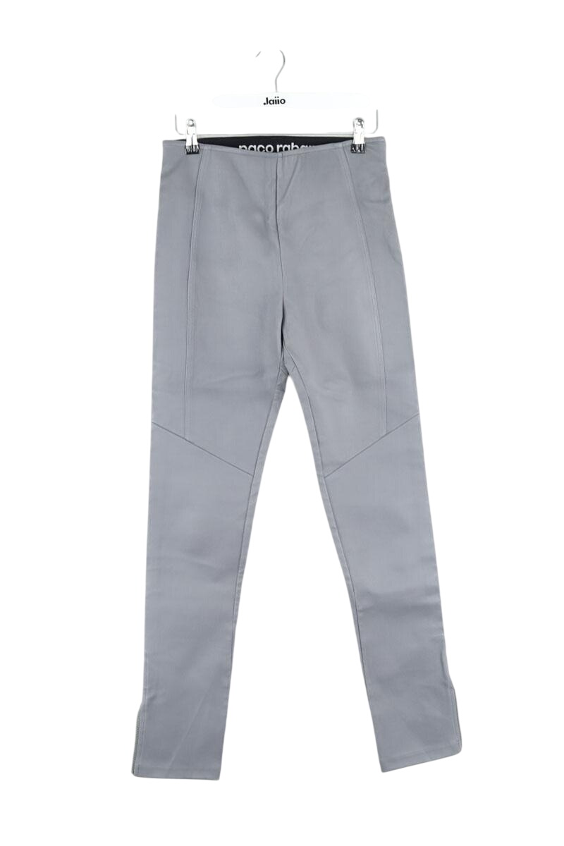 Leather legging trousers PACO RABANNE - Seconde Main Grey