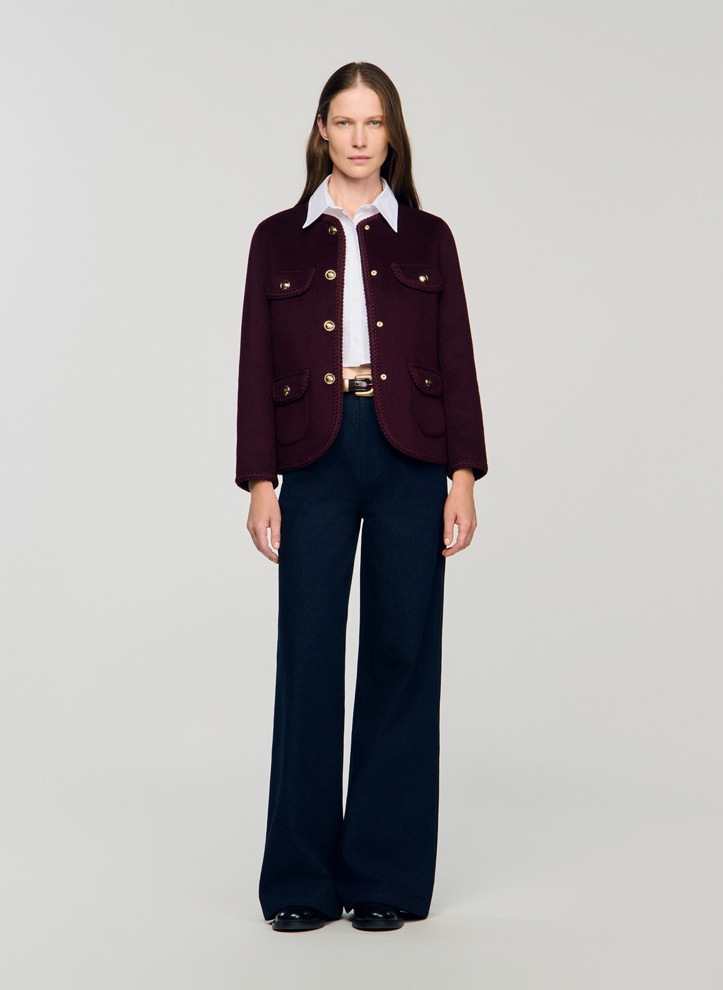 Jas van alpacawol SANDRO Rood