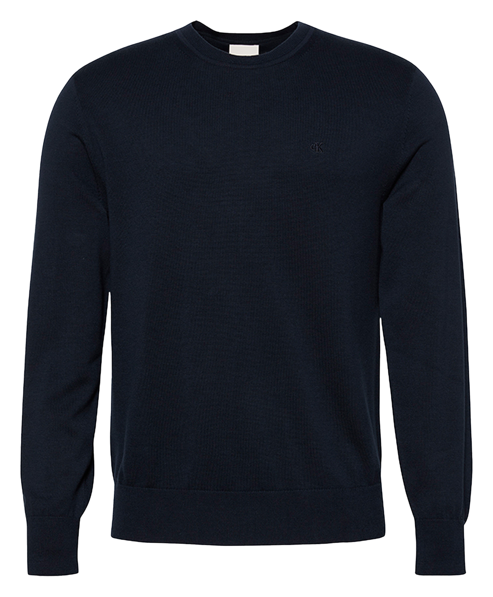 Sweat droit col rond en coton CALVIN KLEIN Bleu