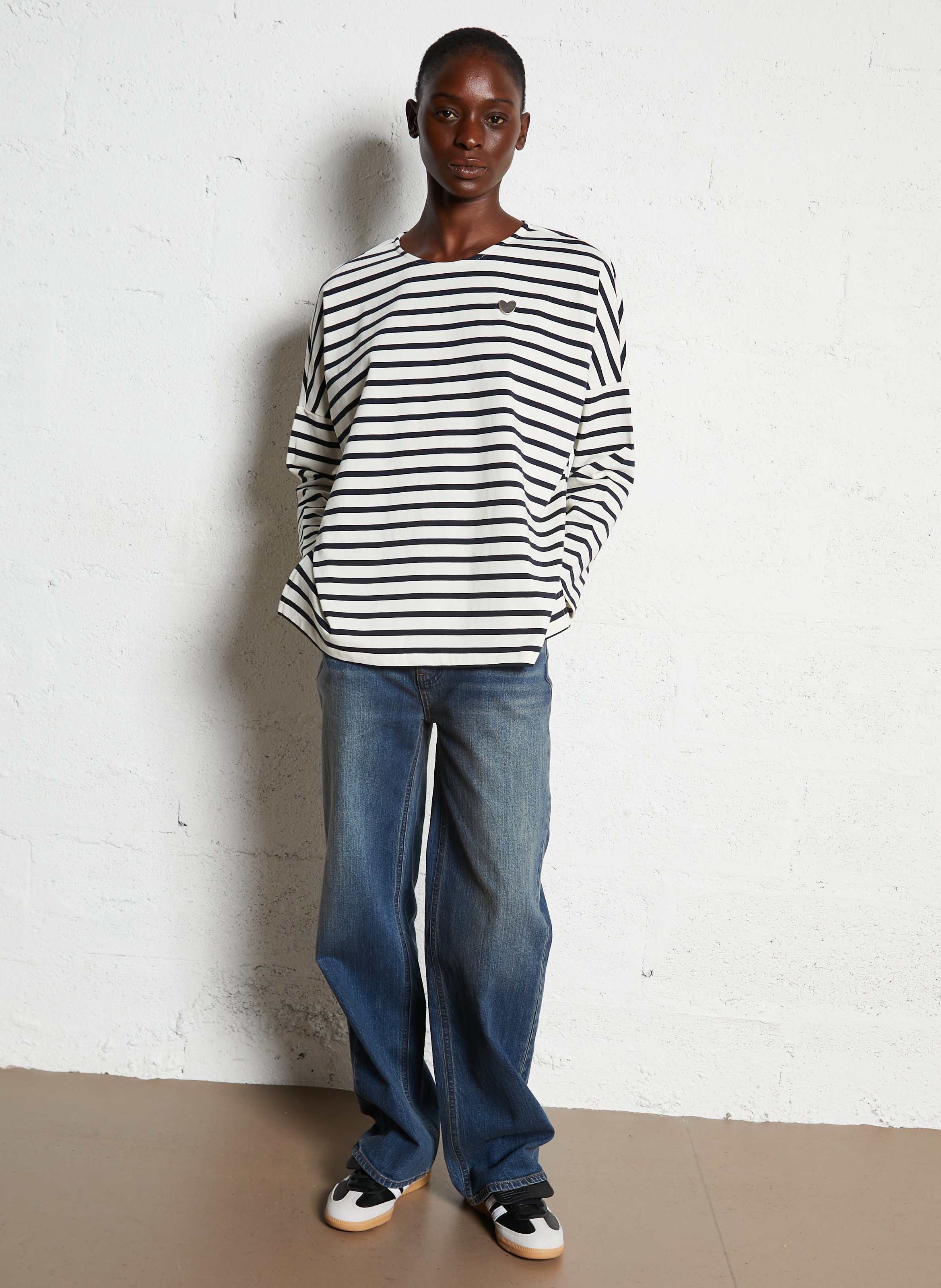 Oversized cotton T-shirt DES PETITS HAUTS White