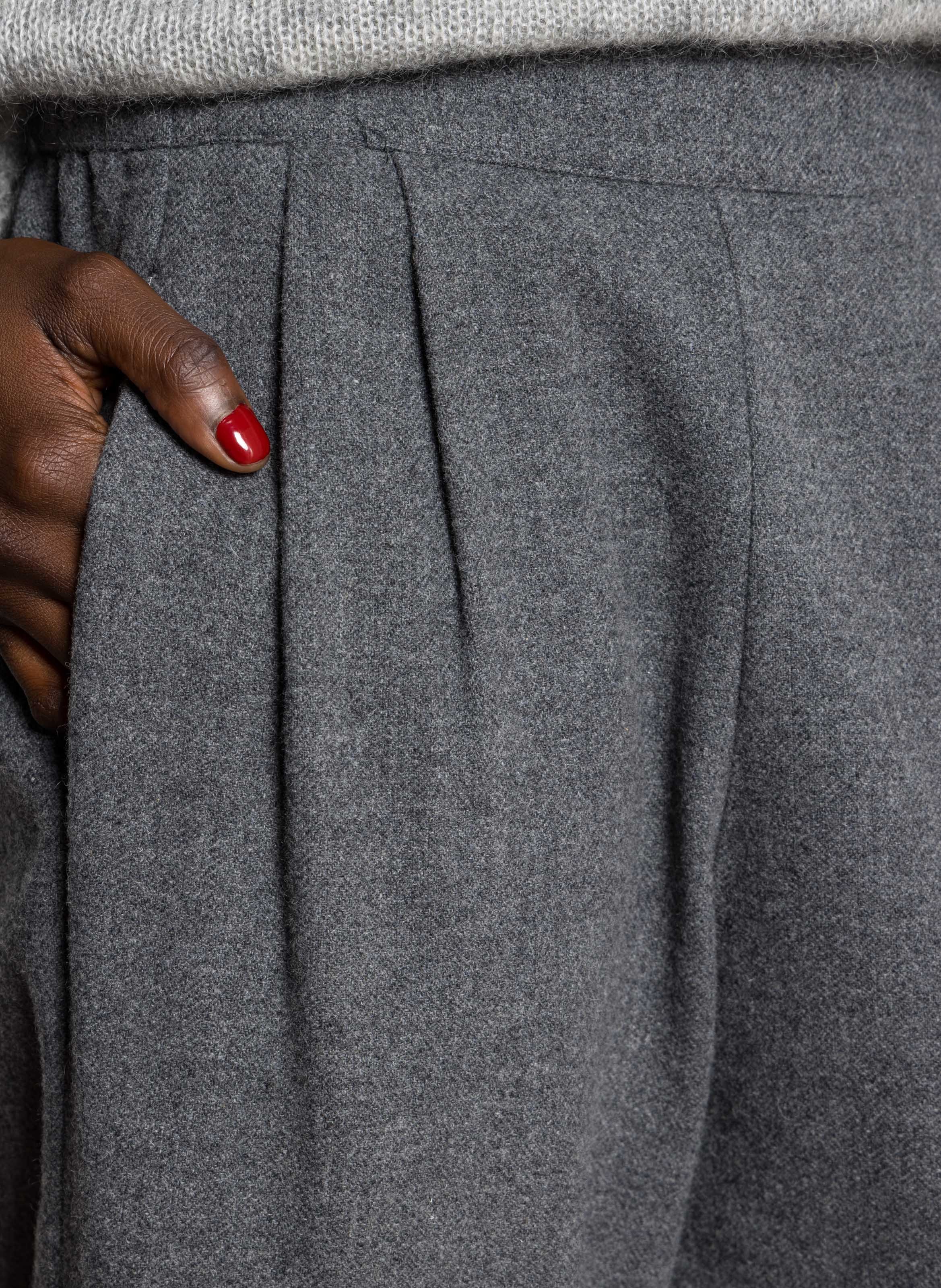 Pantalon large en laine mélangée MASSCOB Argent