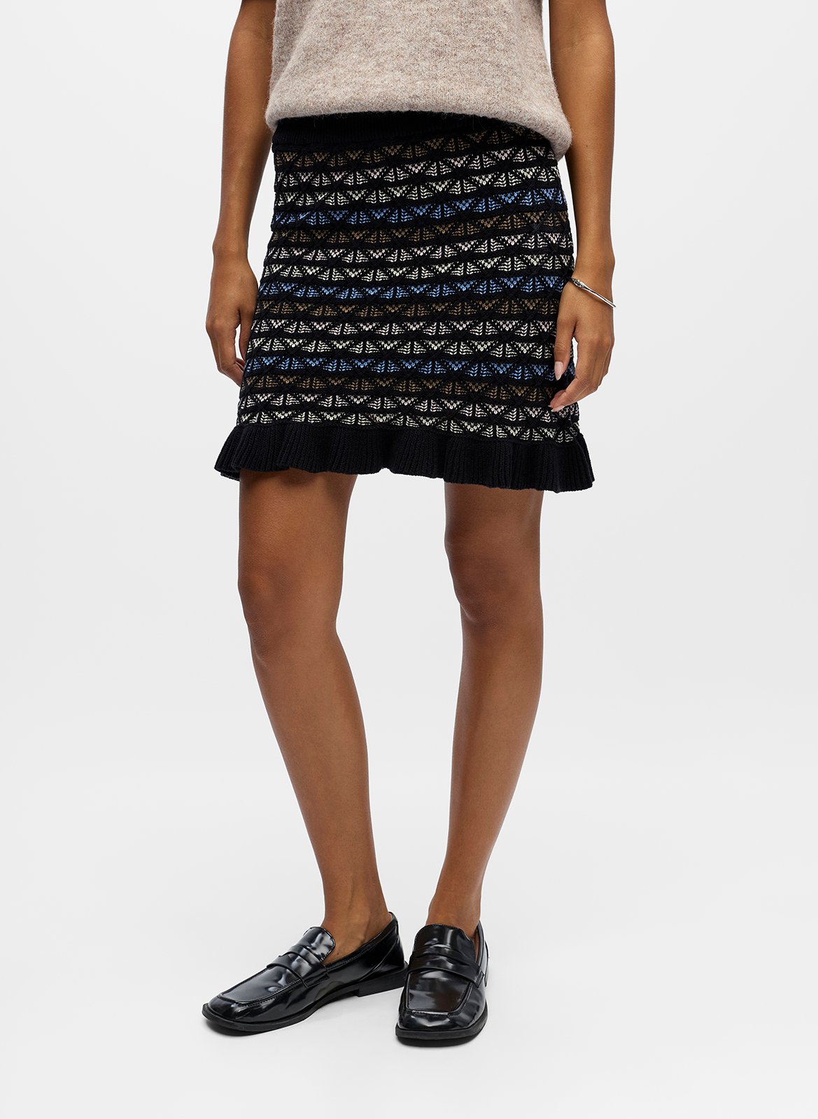 Rechte rok van biologisch katoen OBJECT Zwart