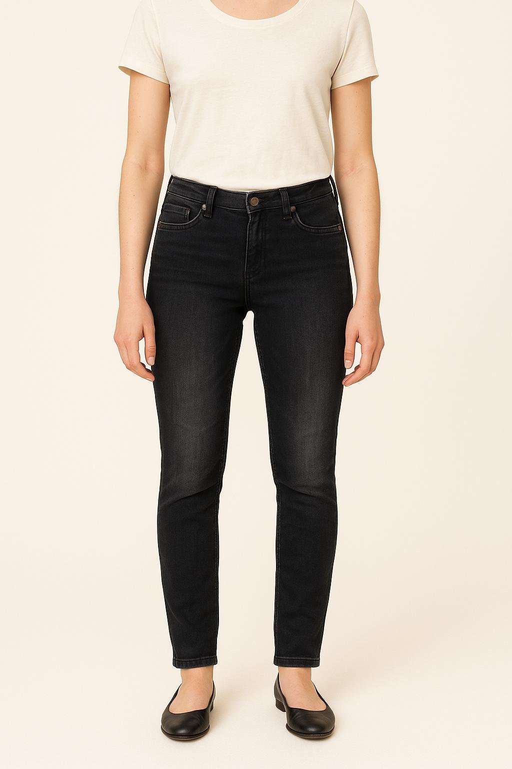 Cropped slim jeans with studs ACNE STUDIOS - Seconde Main Blue