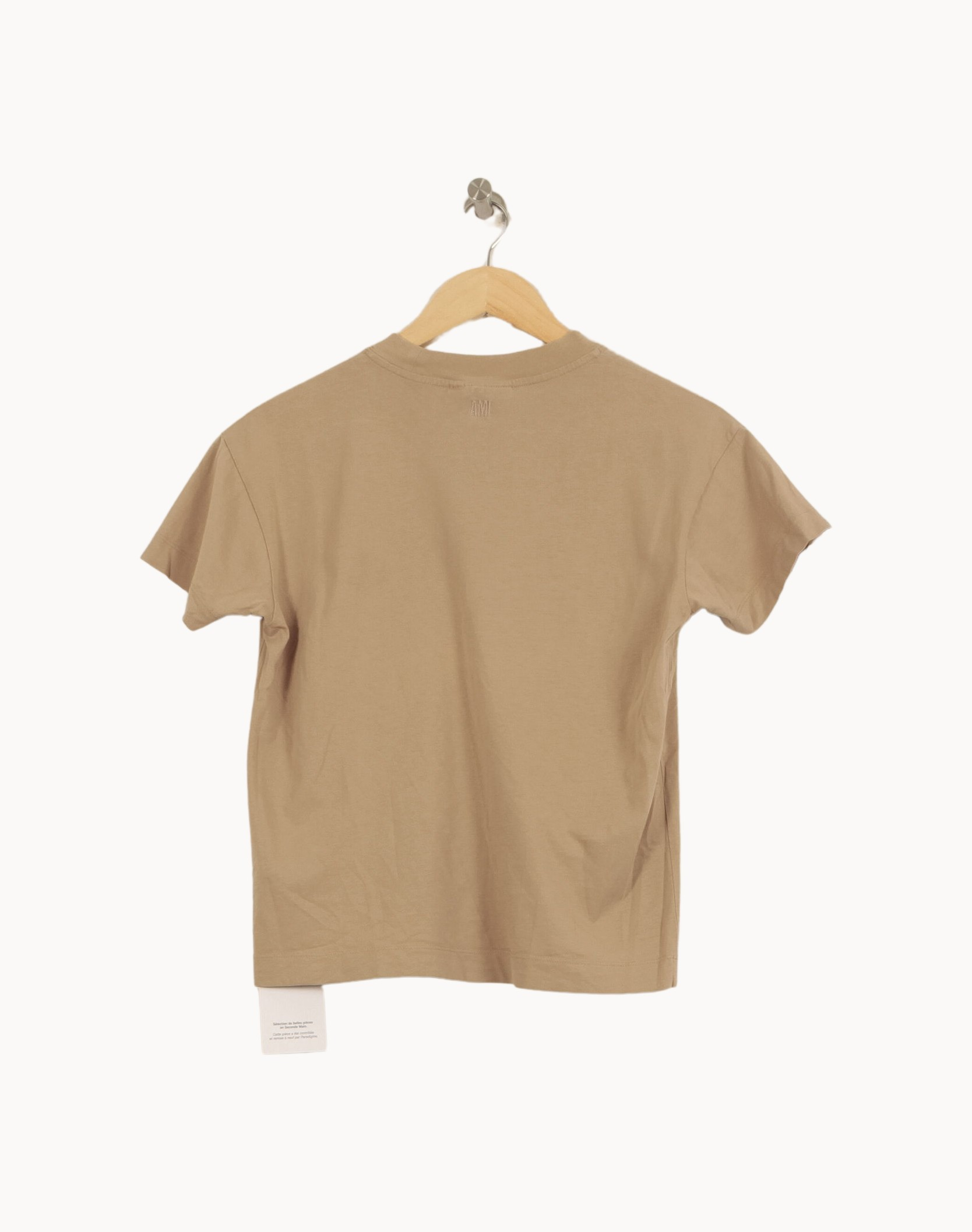 Tommy Badge T-shirt AMI PARIS - Seconde Main Beige