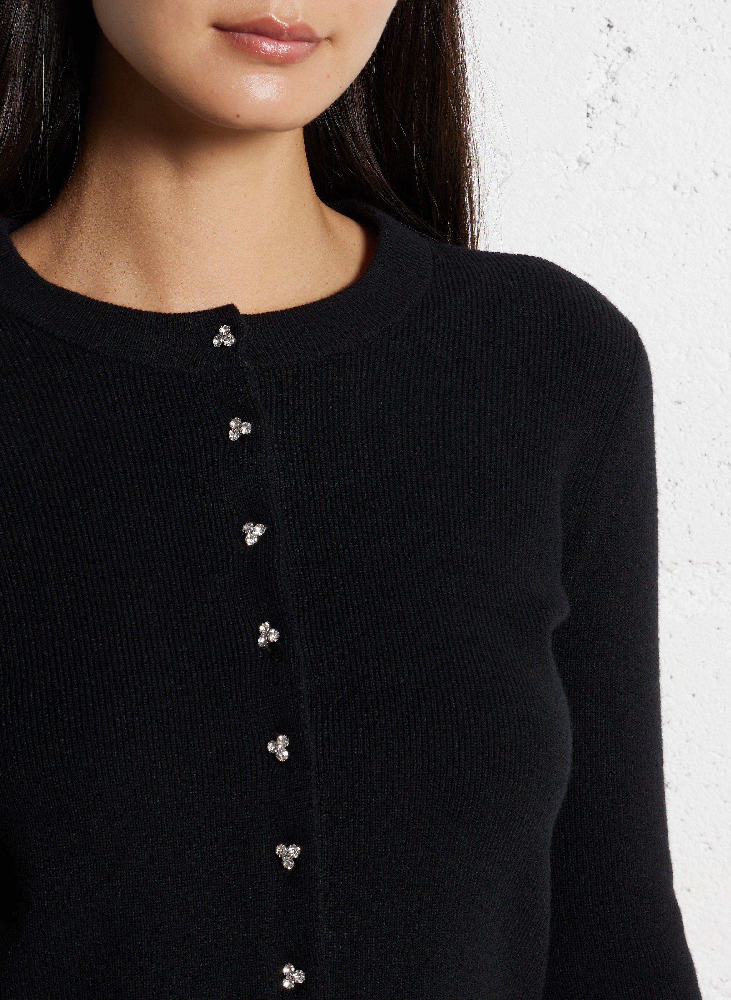 Fitted round neck vest DES PETITS HAUTS Black