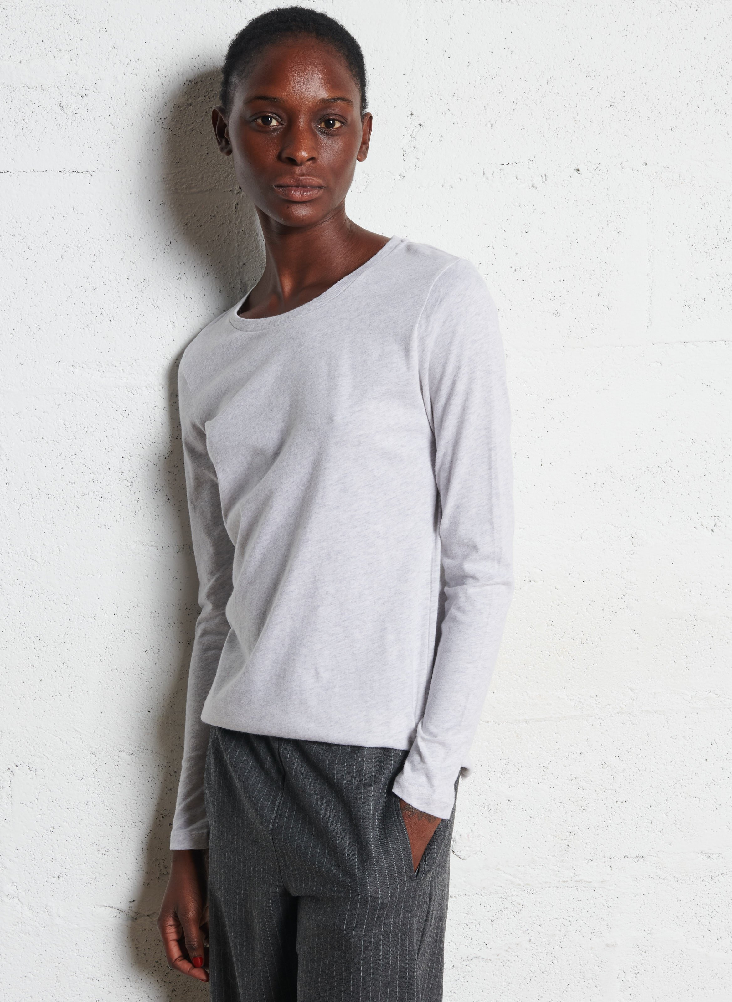 Long-sleeved round-neck cotton T-shirt MAJESTIC FILATURES