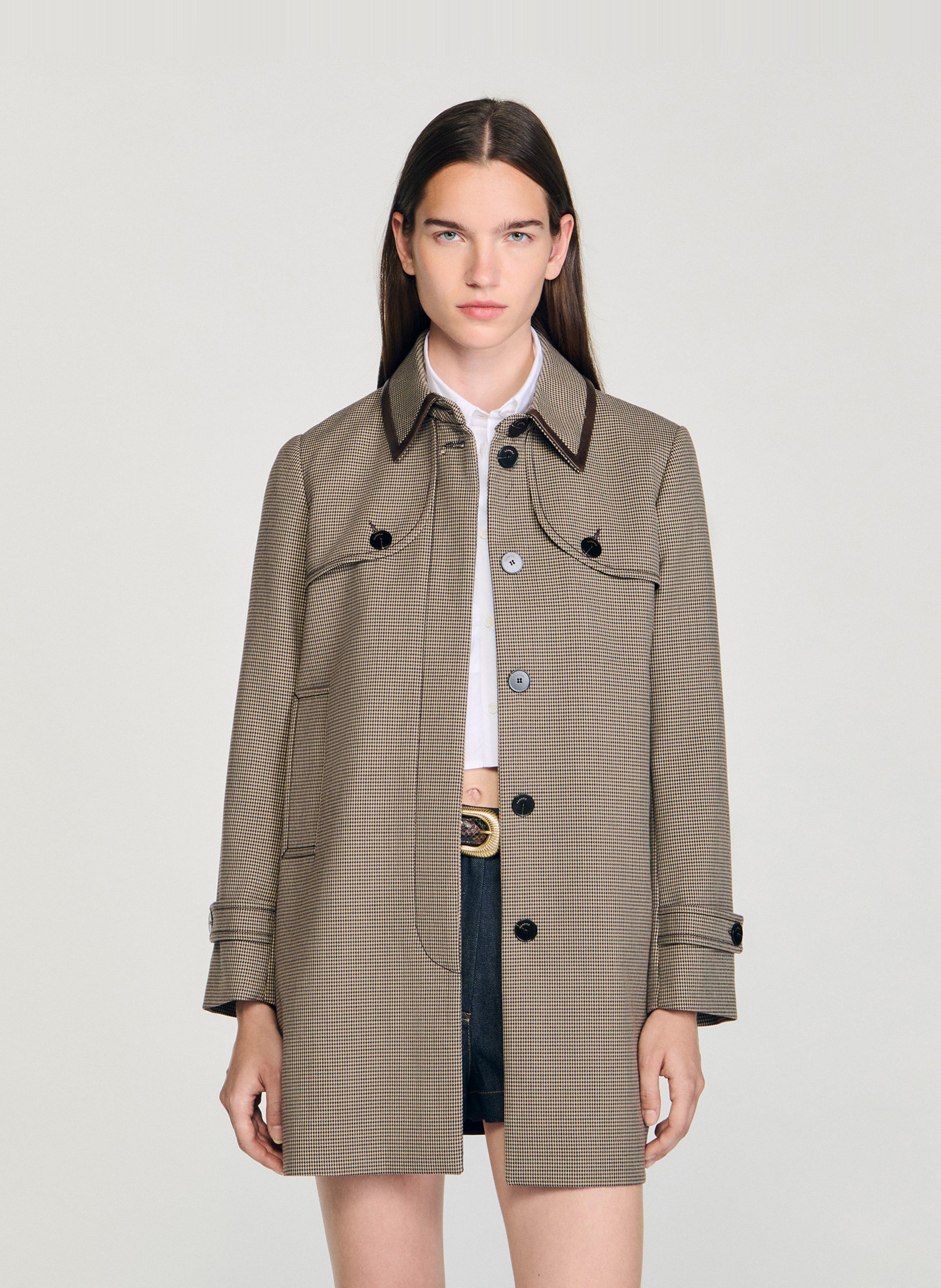 Trenchcoat met klassieke kraag SANDRO Bruin