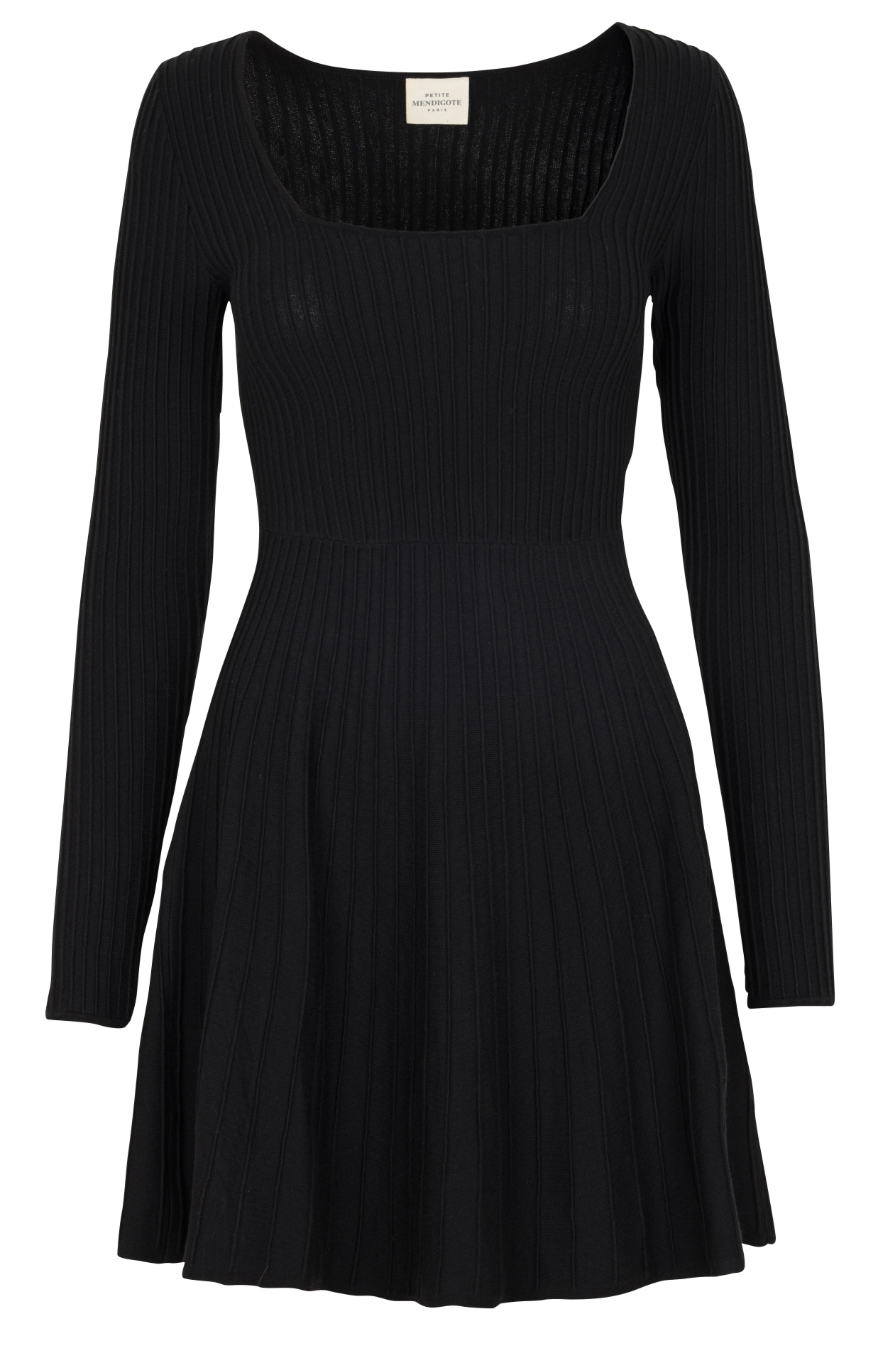 Short square-neck dress PETITE MENDIGOTE Black