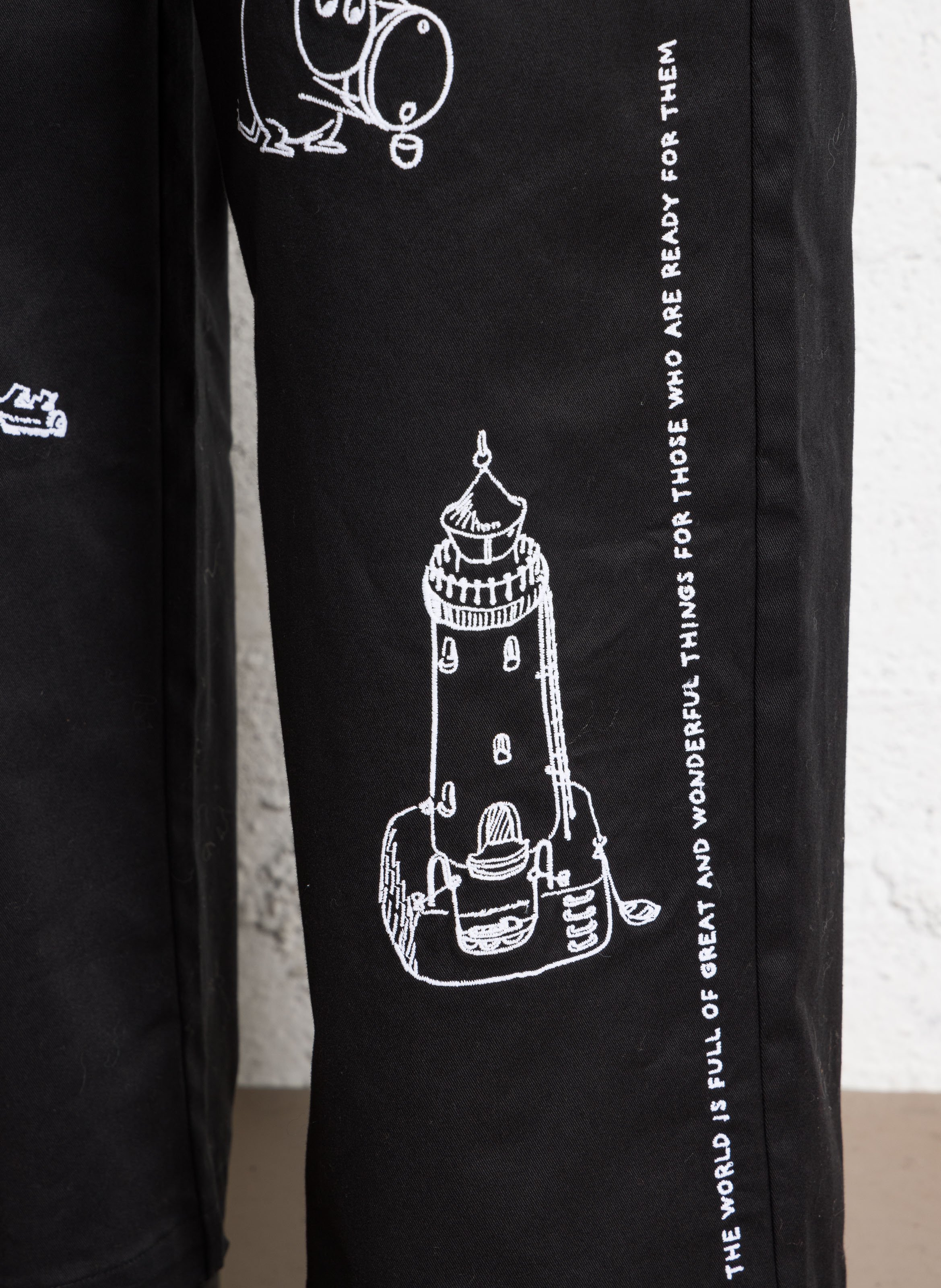 Wijde broek van gemengd katoen RUE DE TOKYO Zwart