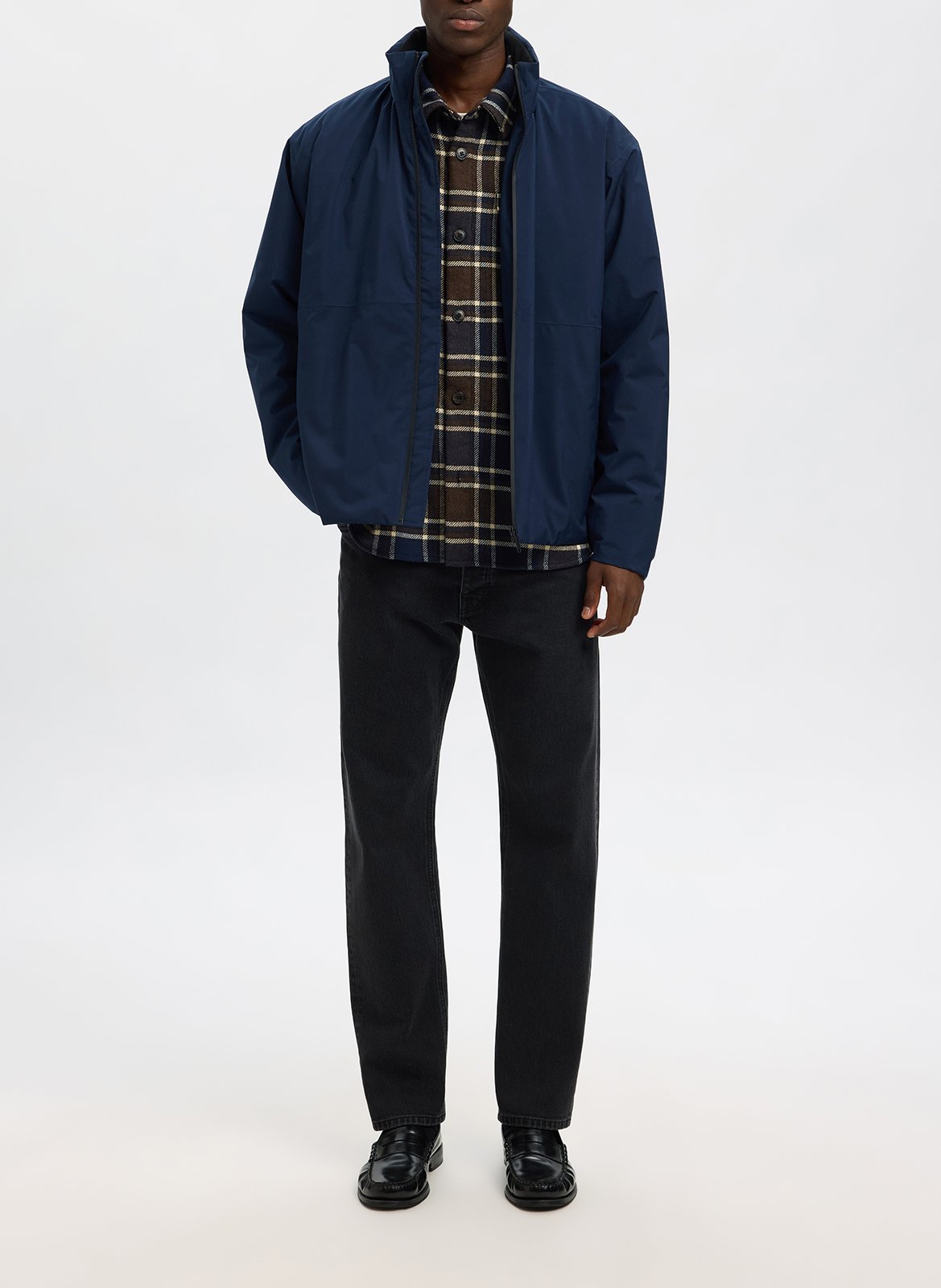 Checked shirt with classic collar SELECTED Brown