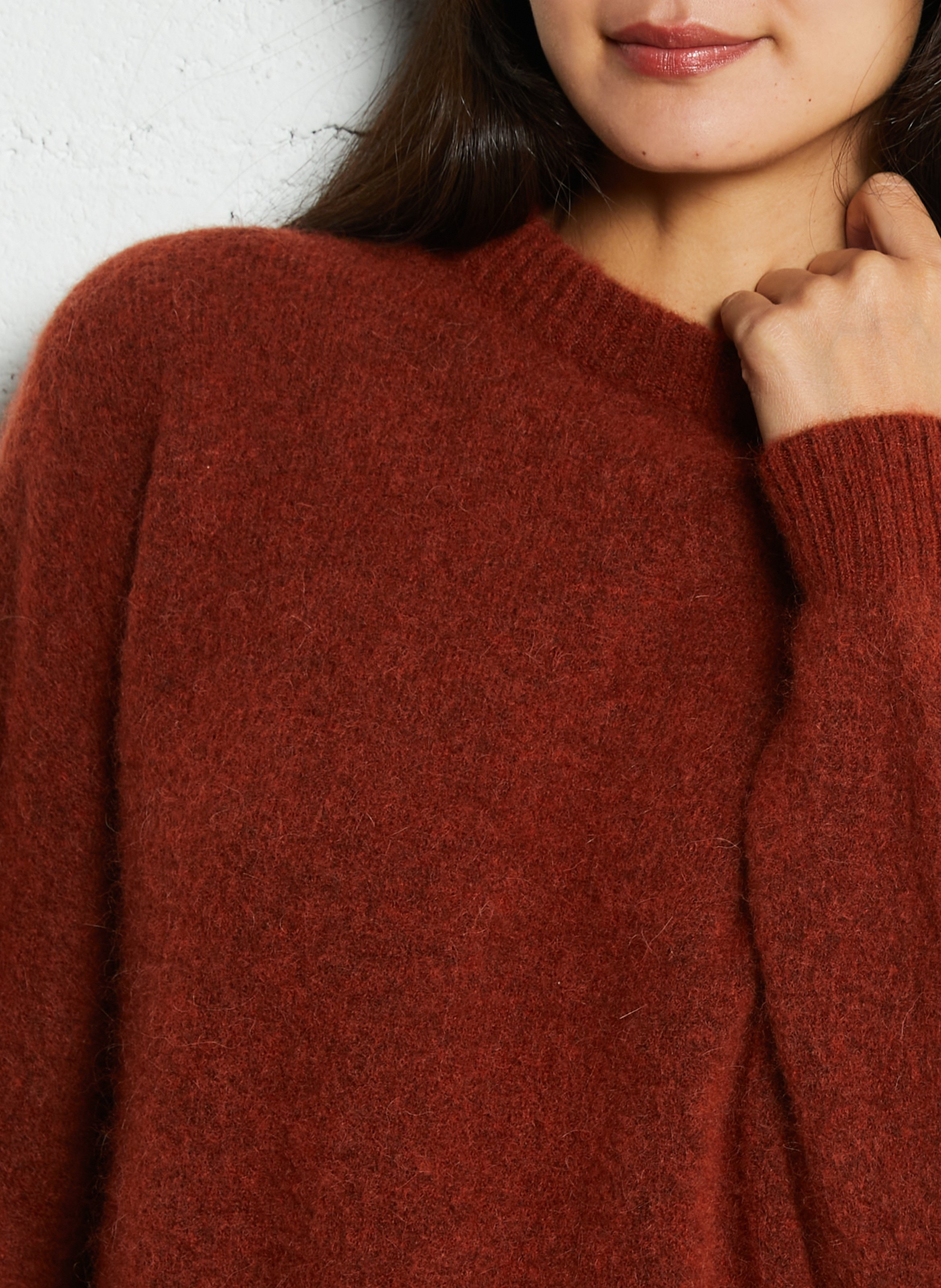 Caissa - Wollstrickpullover mit V-Ausschnitt und Details MAX MARA WEEK END Rot