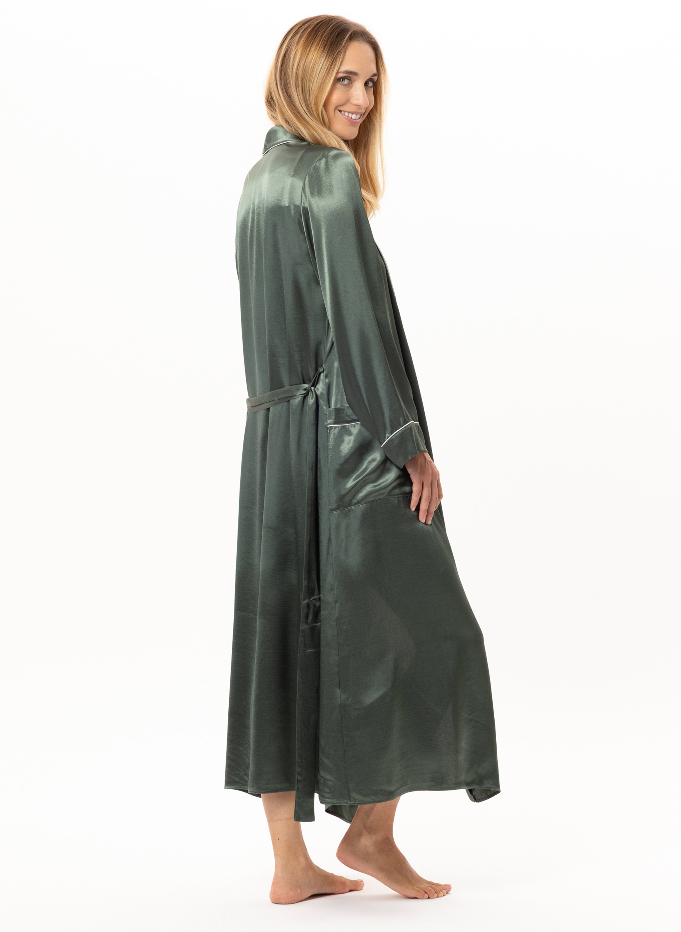 Viscose bathrobe LE CHAT Green