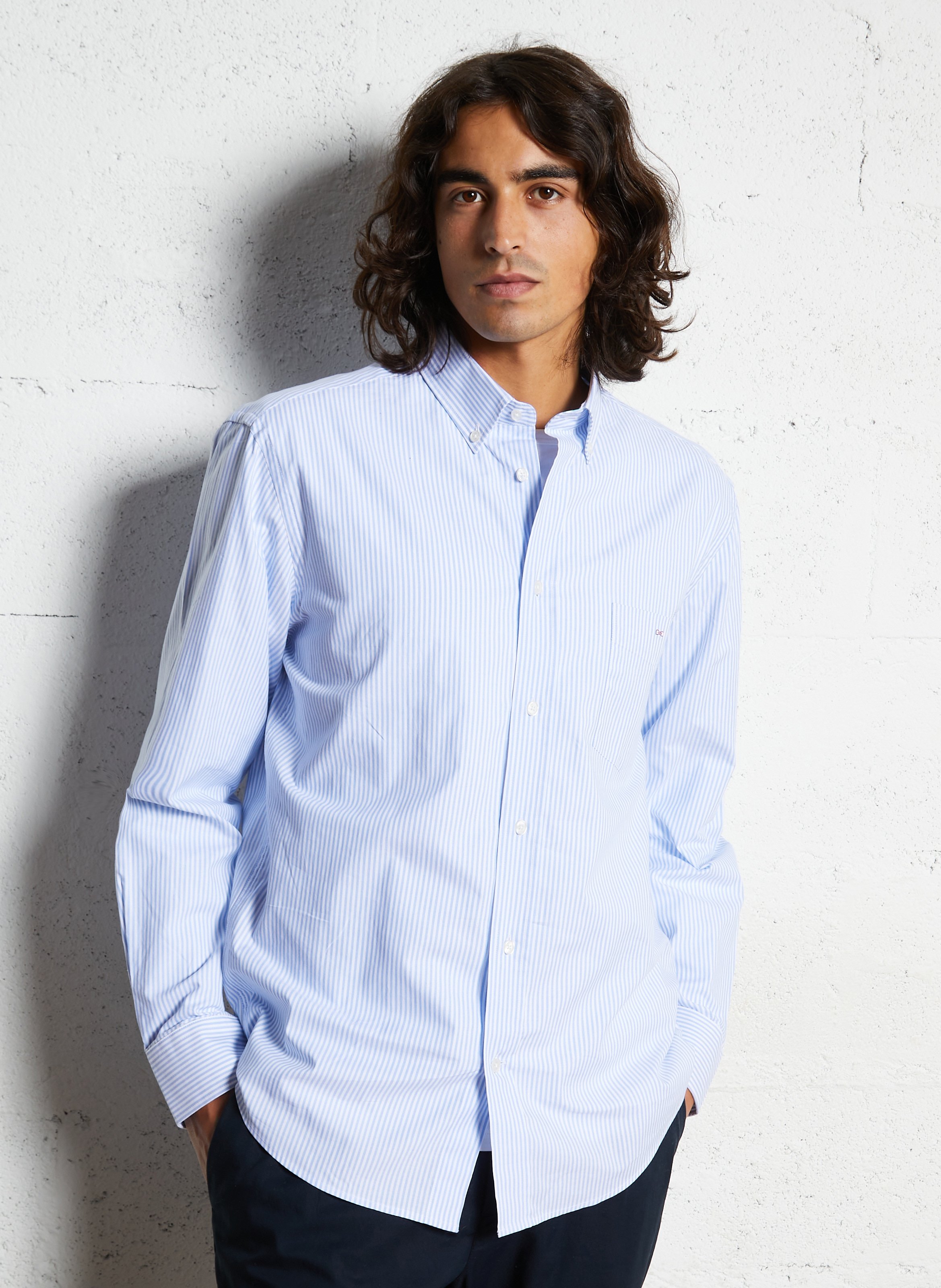 Chemise droite à rayures en coton EDEN PARK Rose