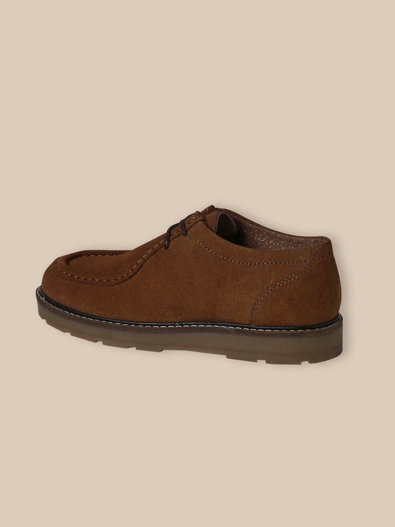 Lace-up suede leather derbies CYRILLUS Brown