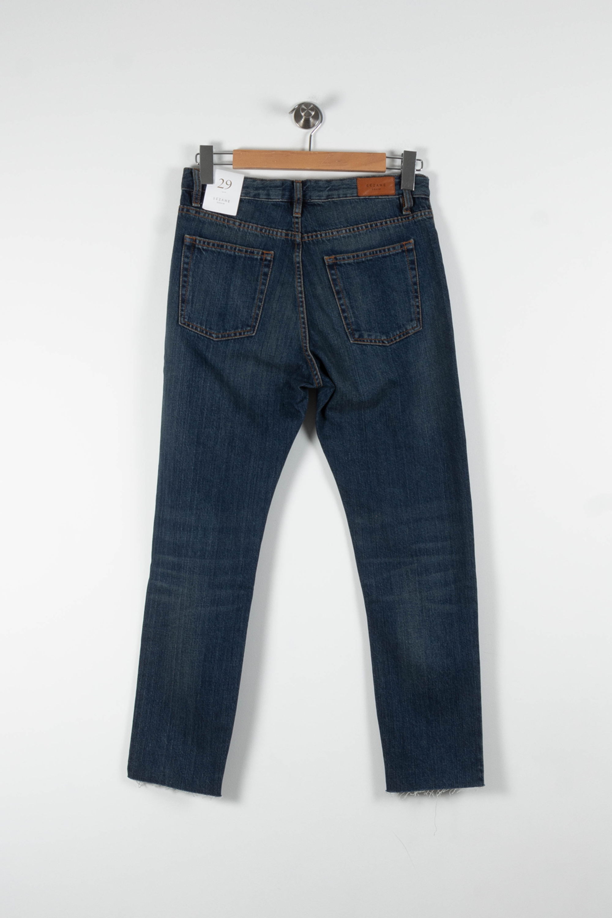 Cropped slim jeans with studs SEZANE - Seconde main Blue