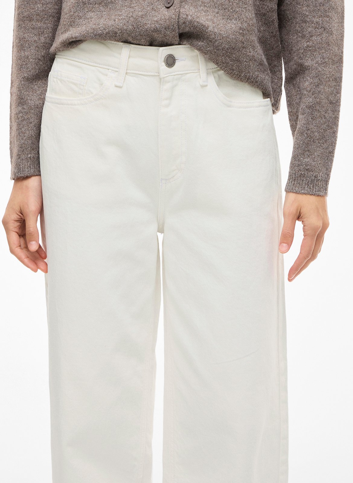 Jean droit en coton mélangé  VILA Beige