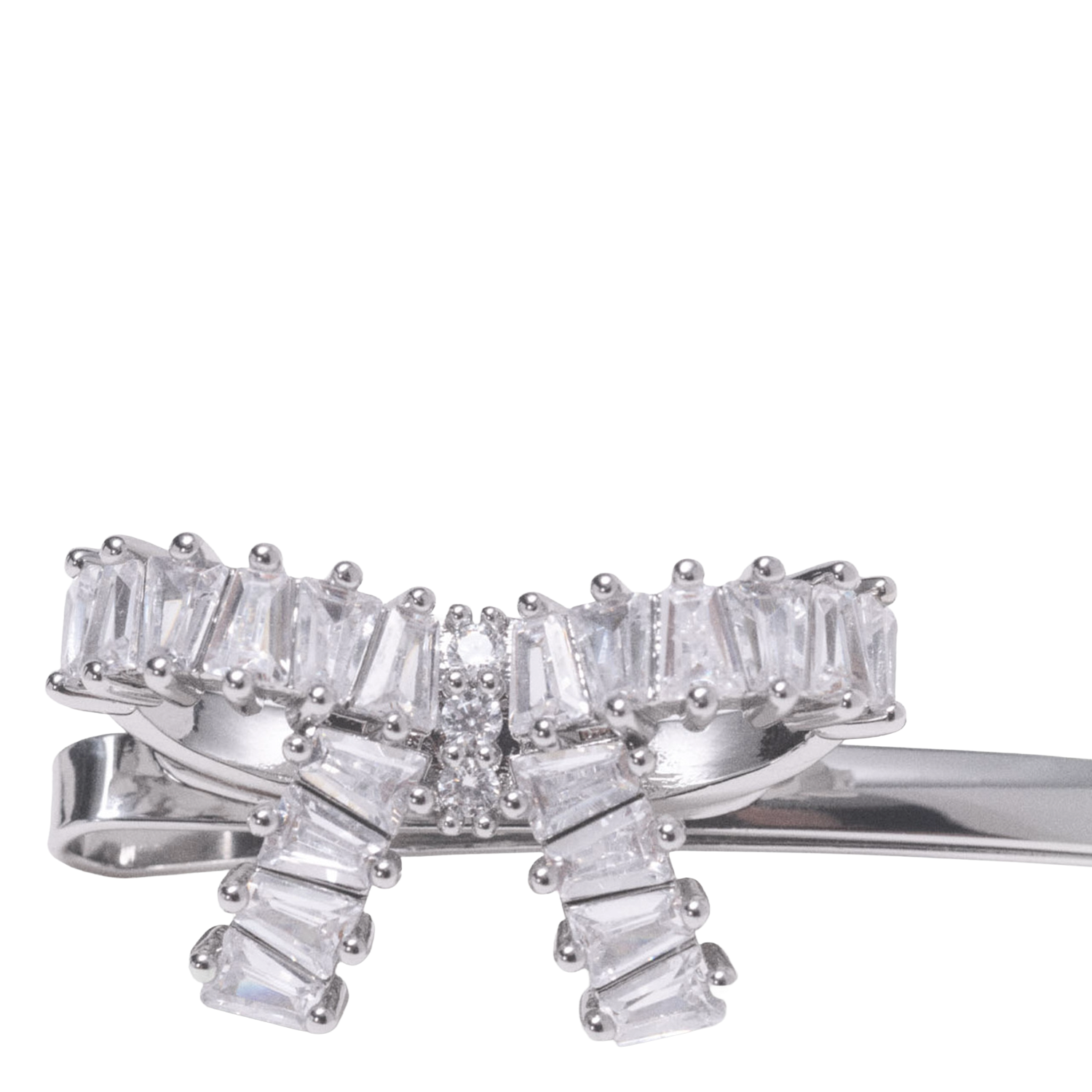 Barette nœud en strass MAJE Argent