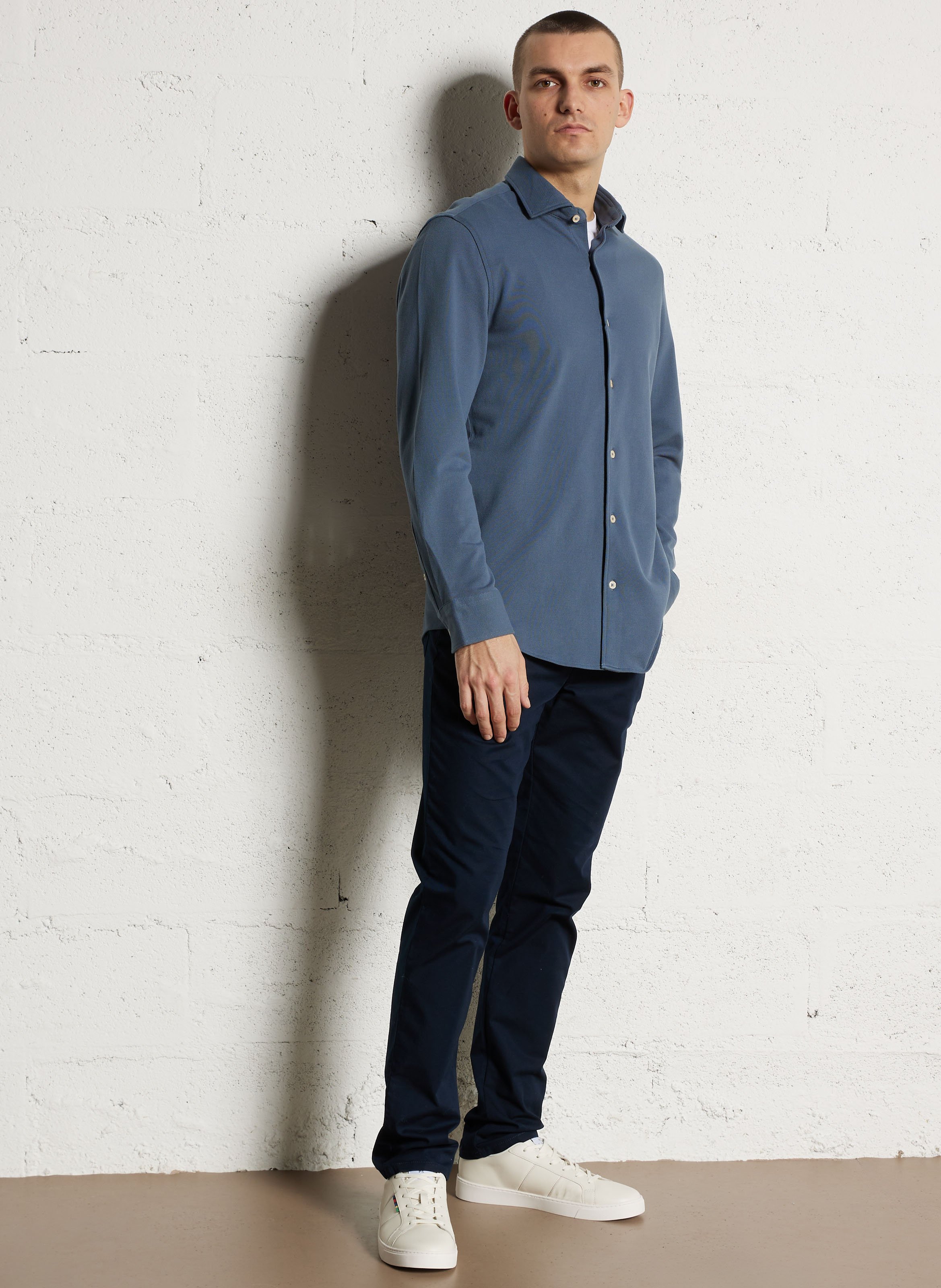 Chemise droite col classique en coton MARC O'POLO Bleu