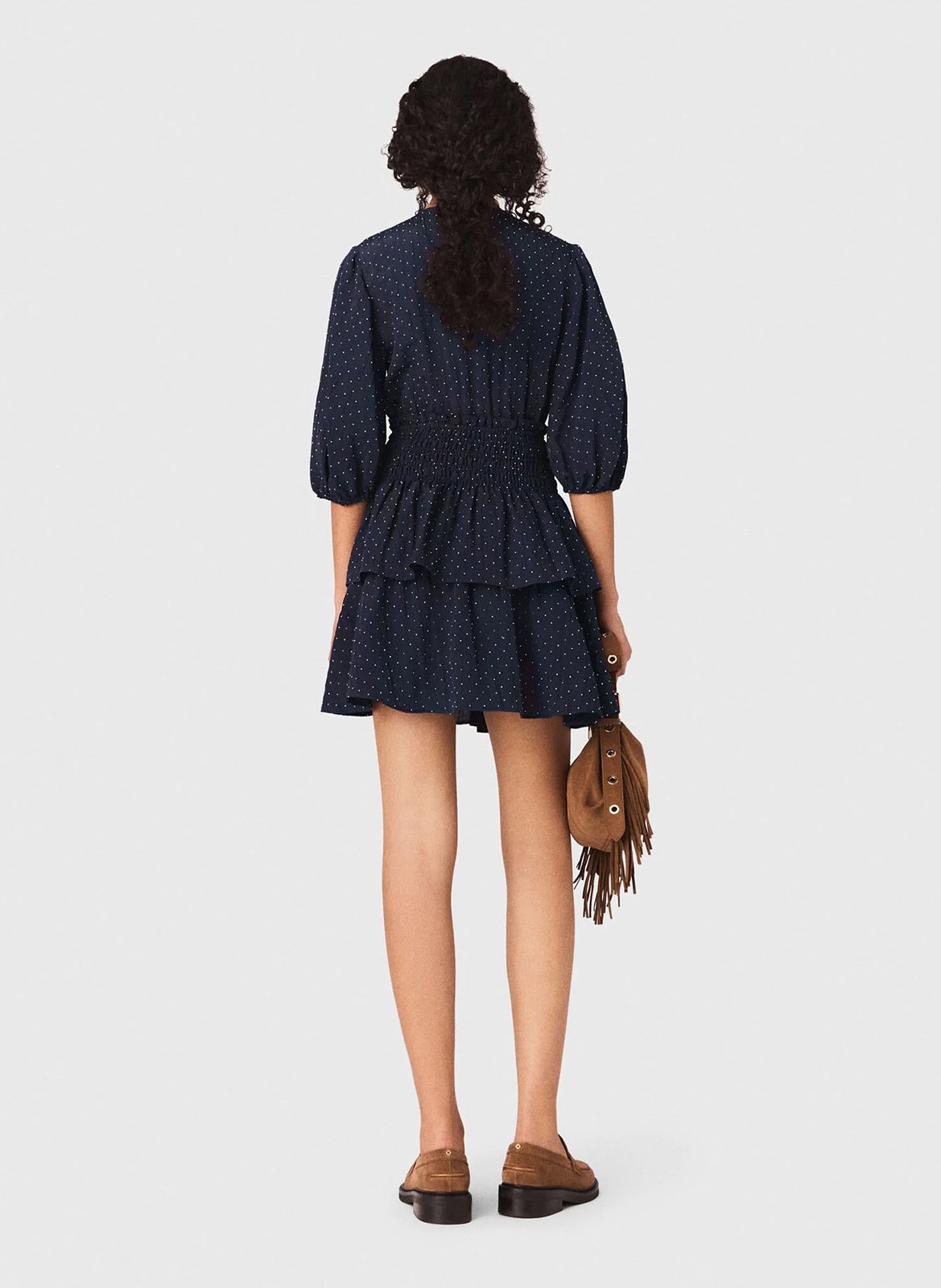 Korte jurk met V-hals MAJE Blue