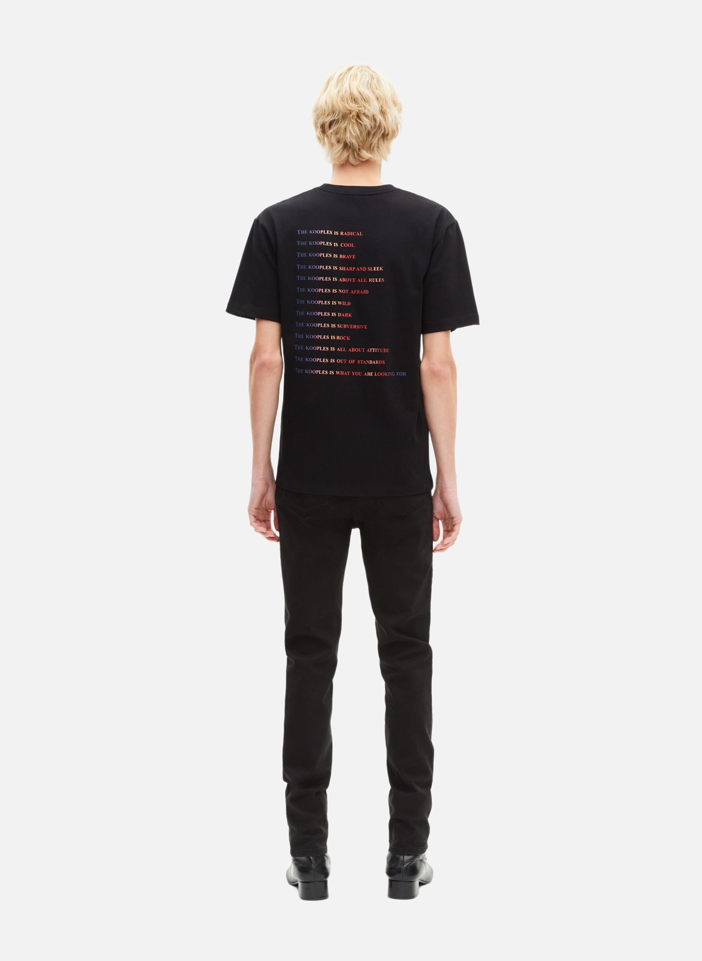 T-shirt with multicolored logo THE KOOPLES Black