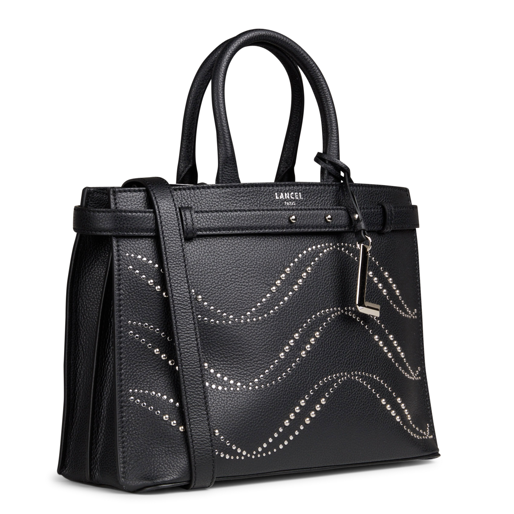 Handtasche mit Strass aus Leder LANCEL Schwarz
