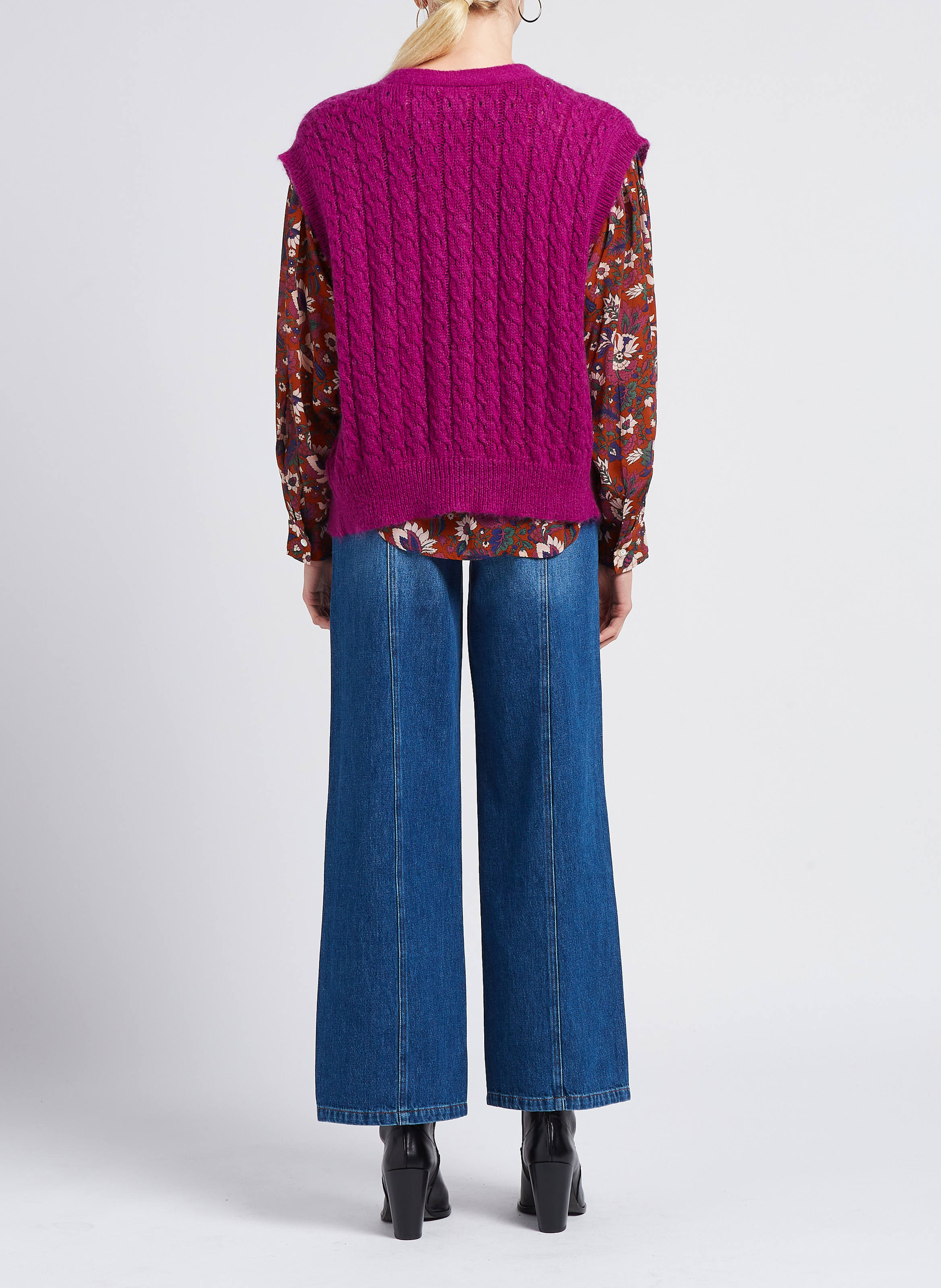 Jean large taille haute INDEE Bleu