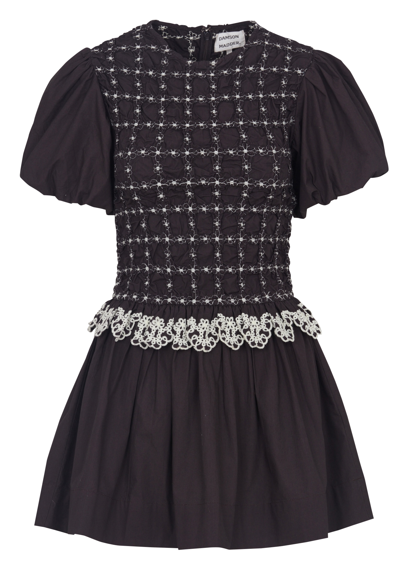 Robe courte en coton bio DAMSON MADDER Noir