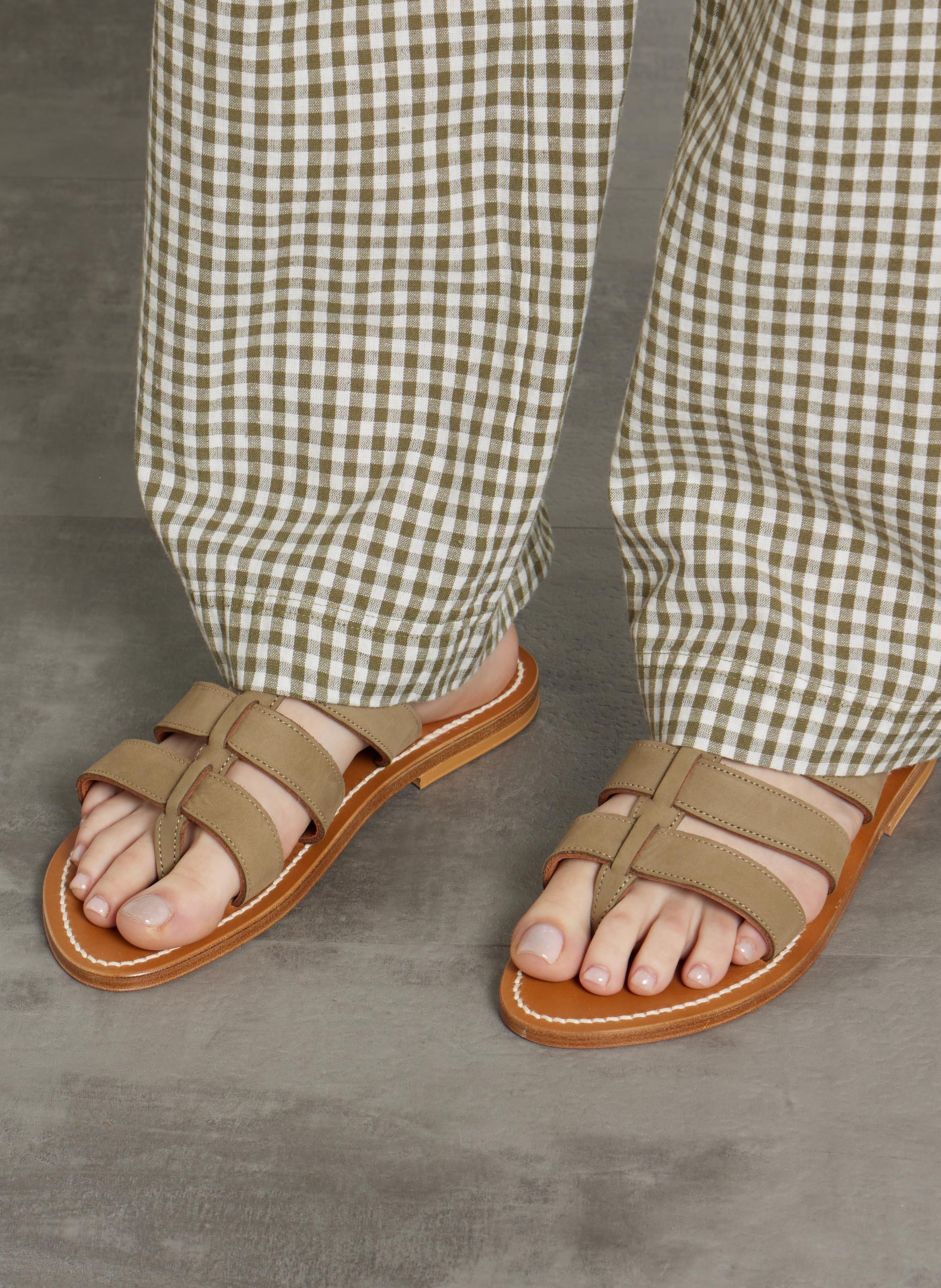 Leren sandalen K JACQUES Groen