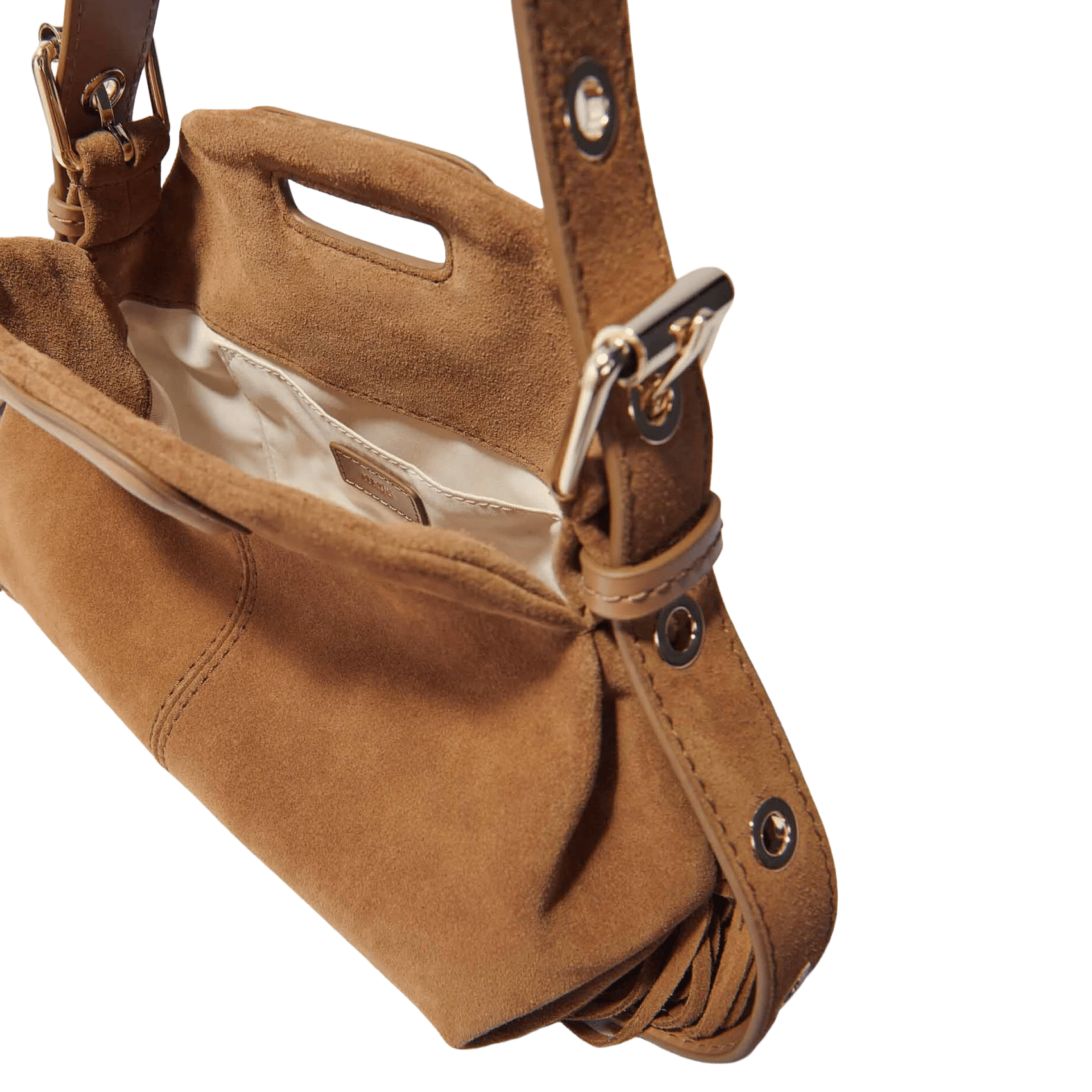 sac bandoulière en cuir MAJE Beige