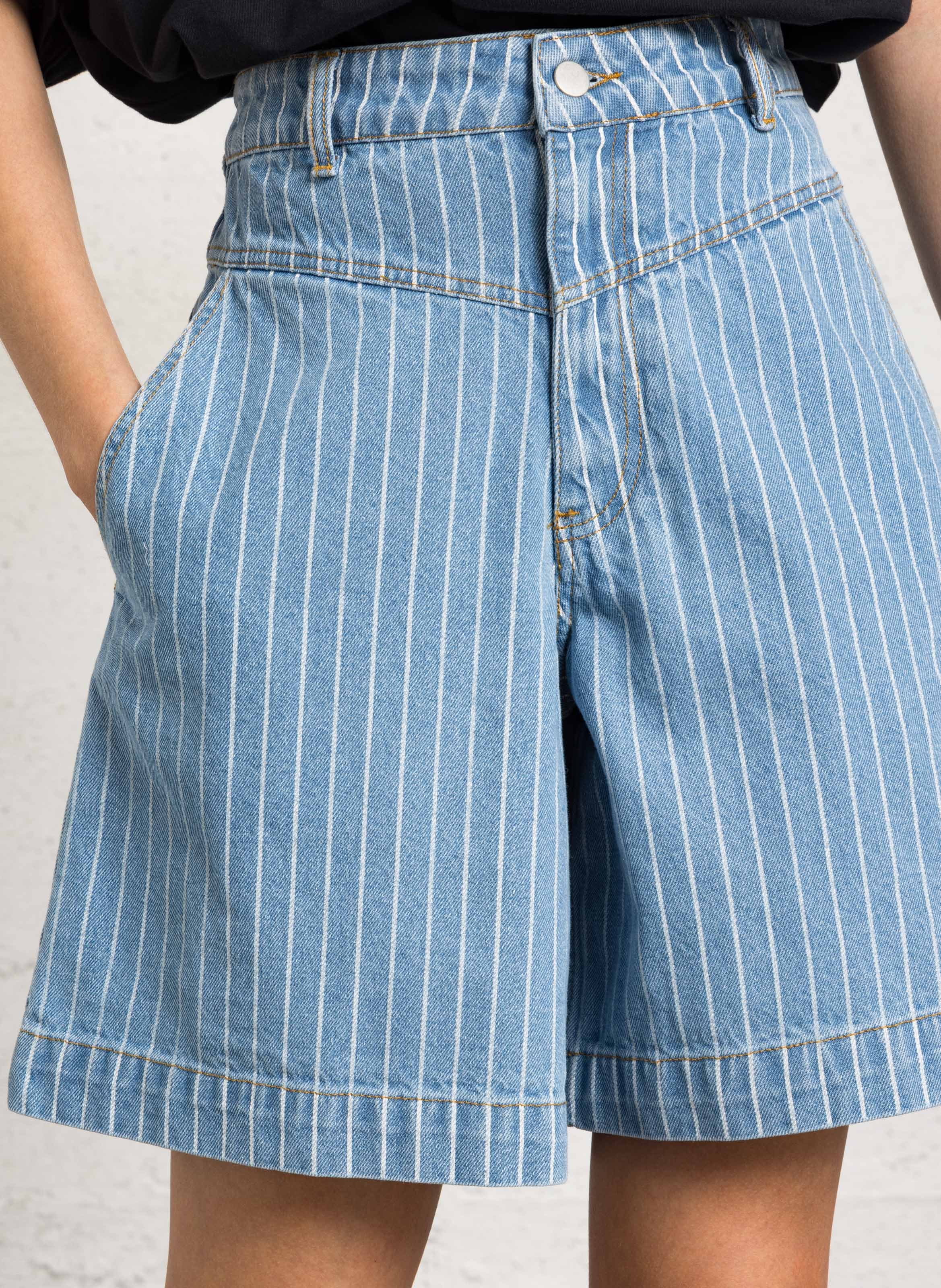 Short large en coton rayé THE TINY BIG SISTER