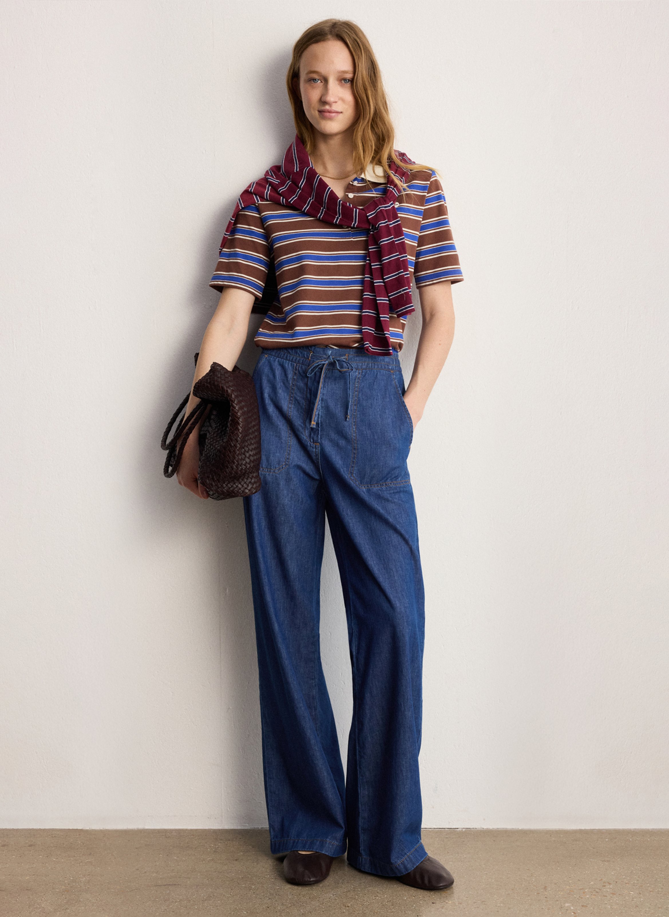 Katoenen straight fit pantalon PABLO Blauw