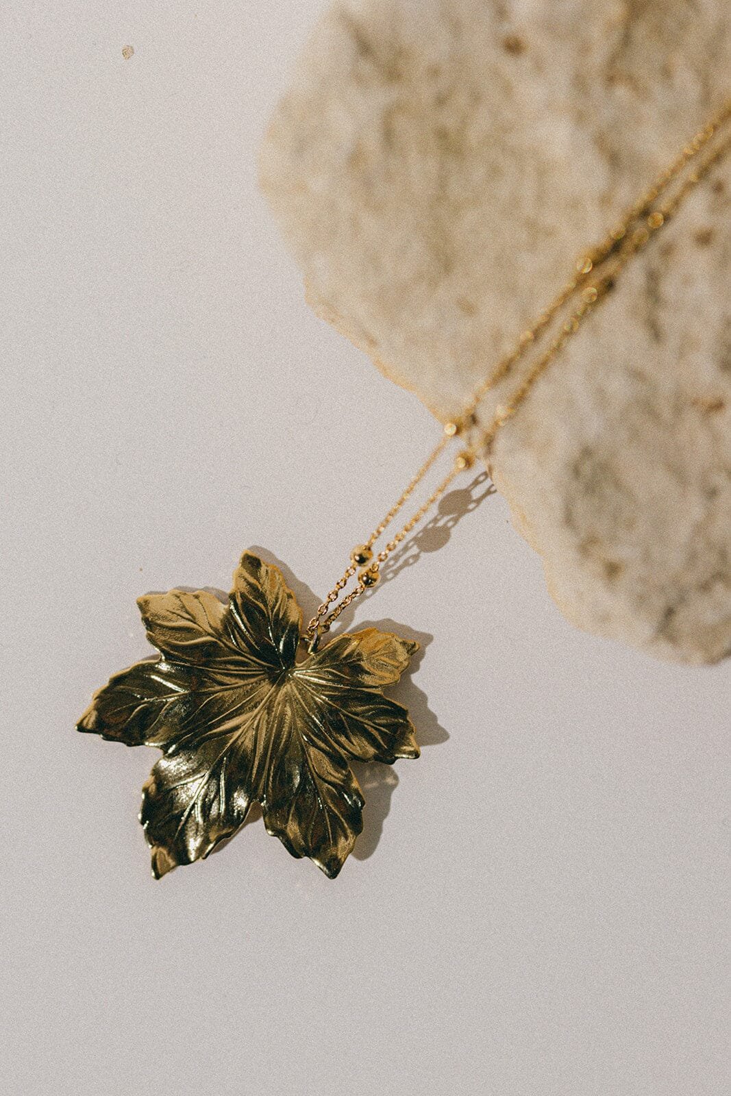 Gold-plated leaf pendant Golden
