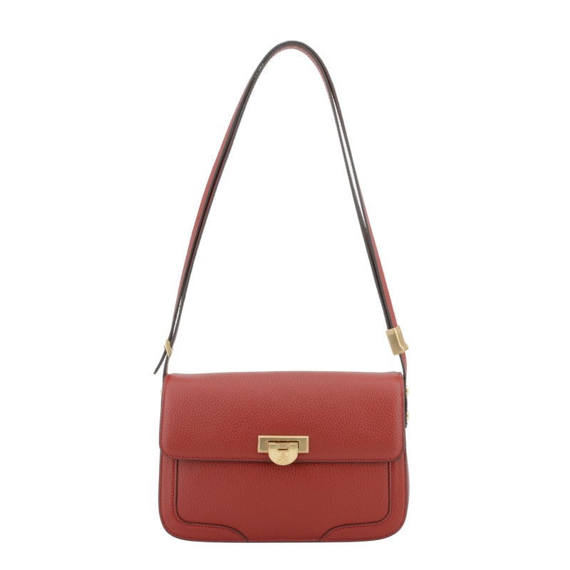 Crossbody bag in cowhide leather AUTEUIL Rouge
