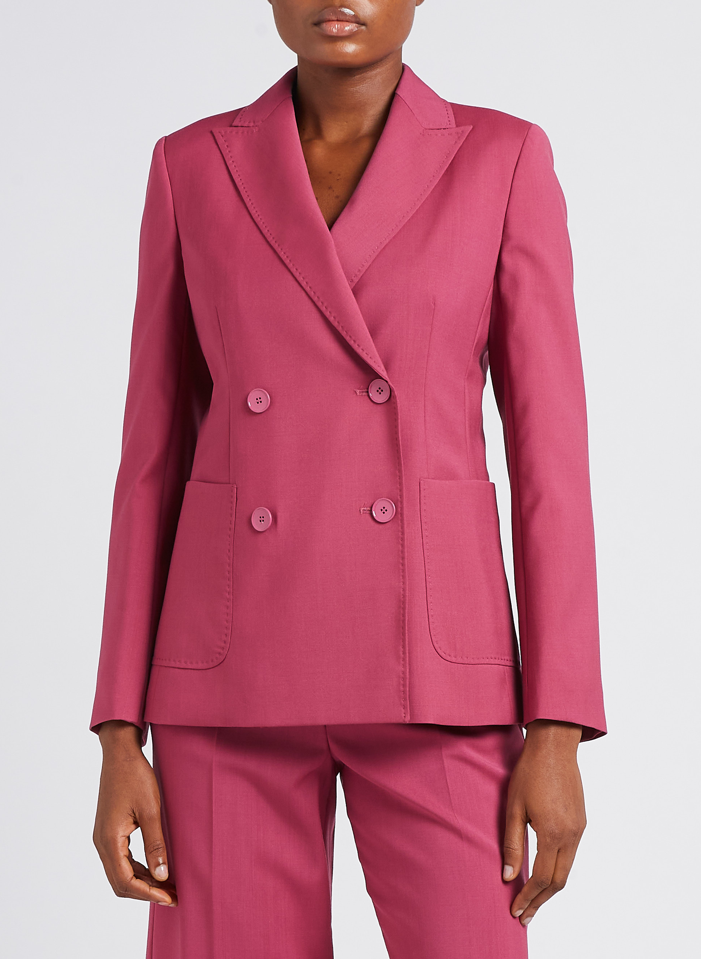Straight wool blazer with tailored collar MAX MARA WEEK END Pink