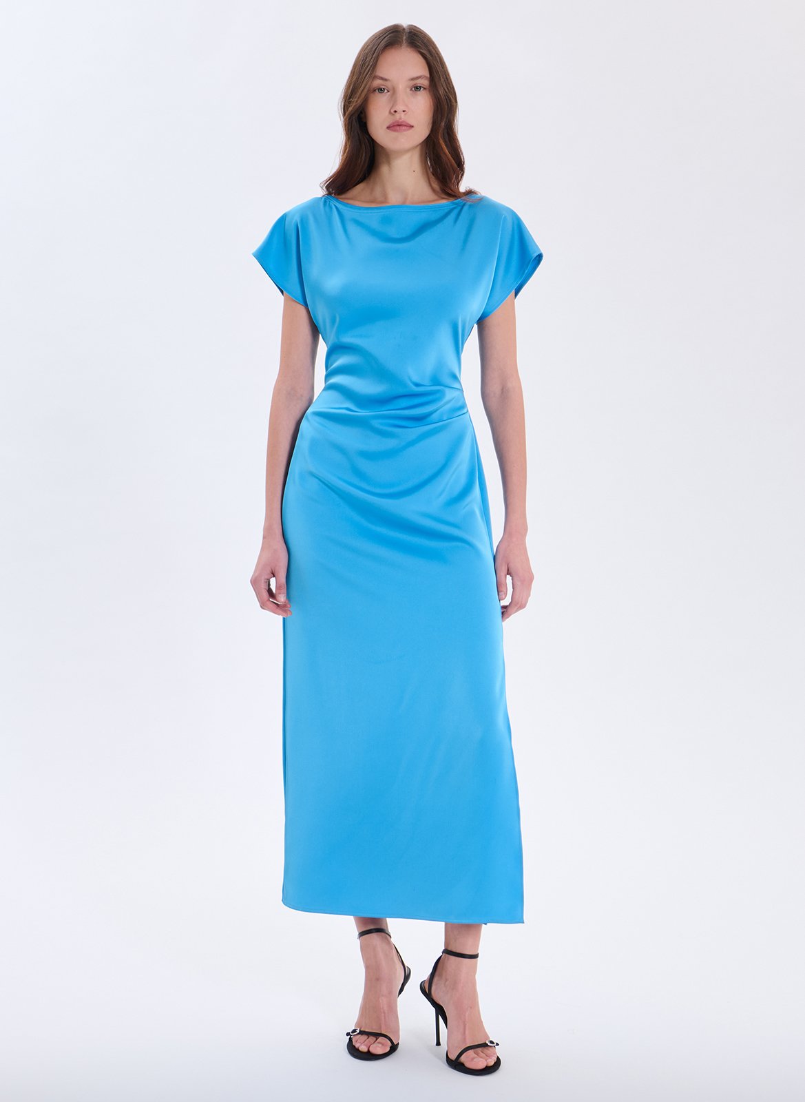 Robe longue col bateau ZAPA Bleu
