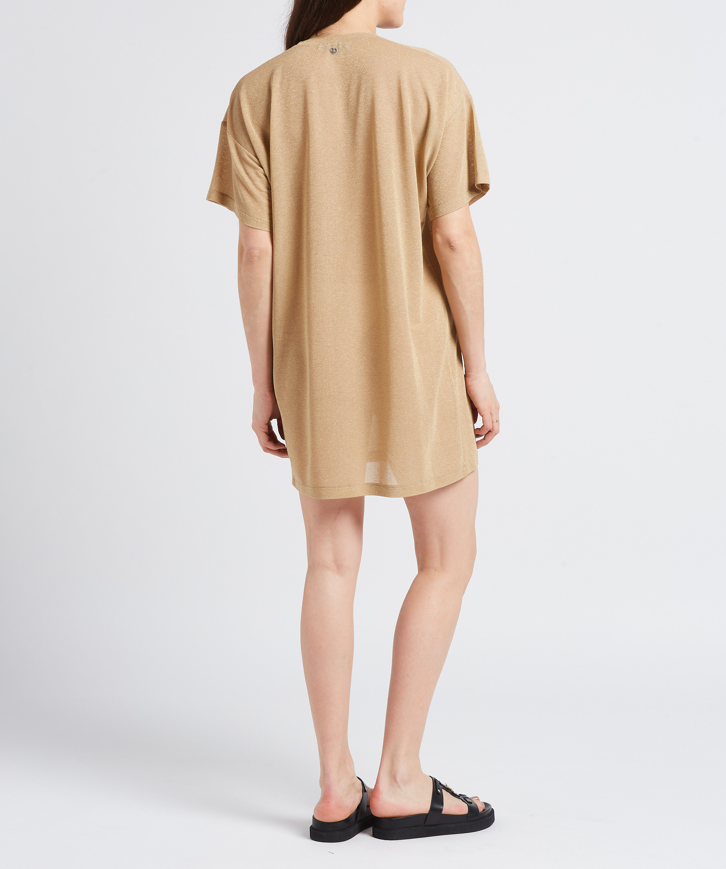 Straight round-neck midi dress PLEASE Golden