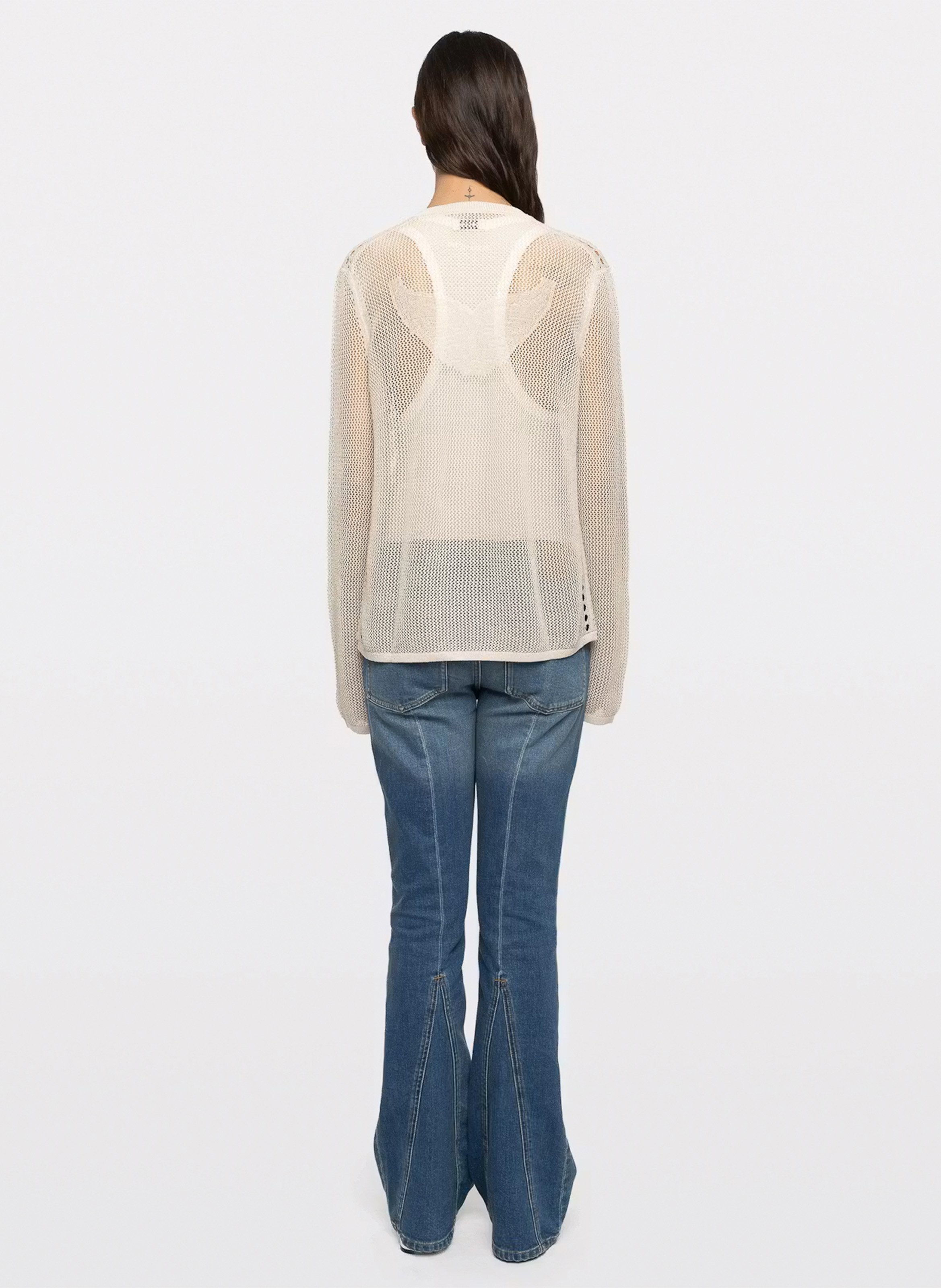 Cotton and wool sleeveless sweater with lacing ZADIG&VOLTAIRE Beige