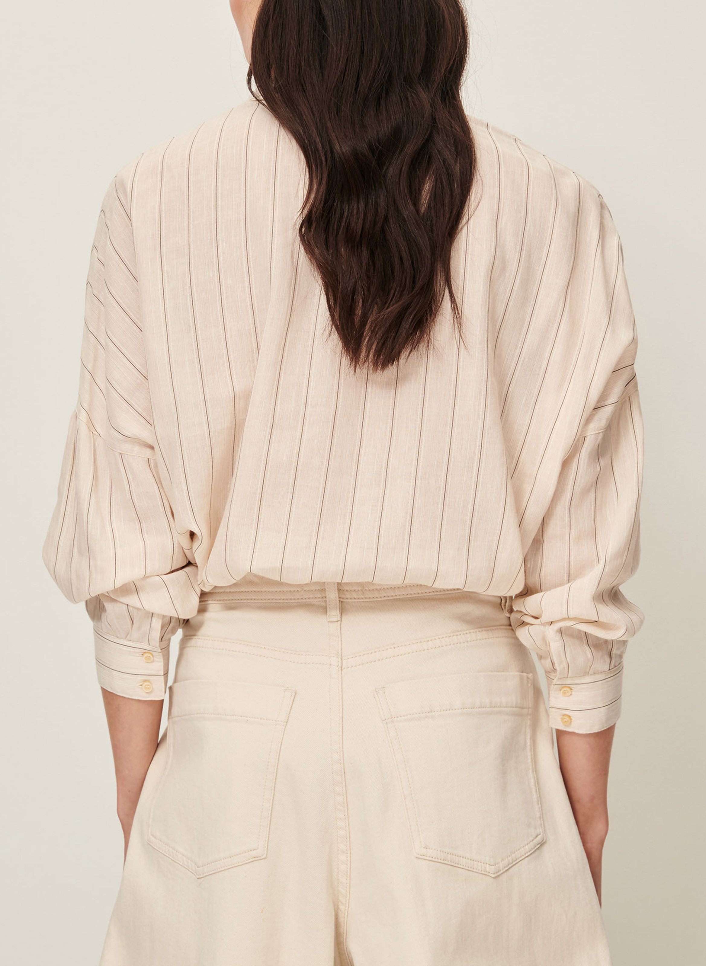 Loose-fit shirt with classic collar SESSUN Beige