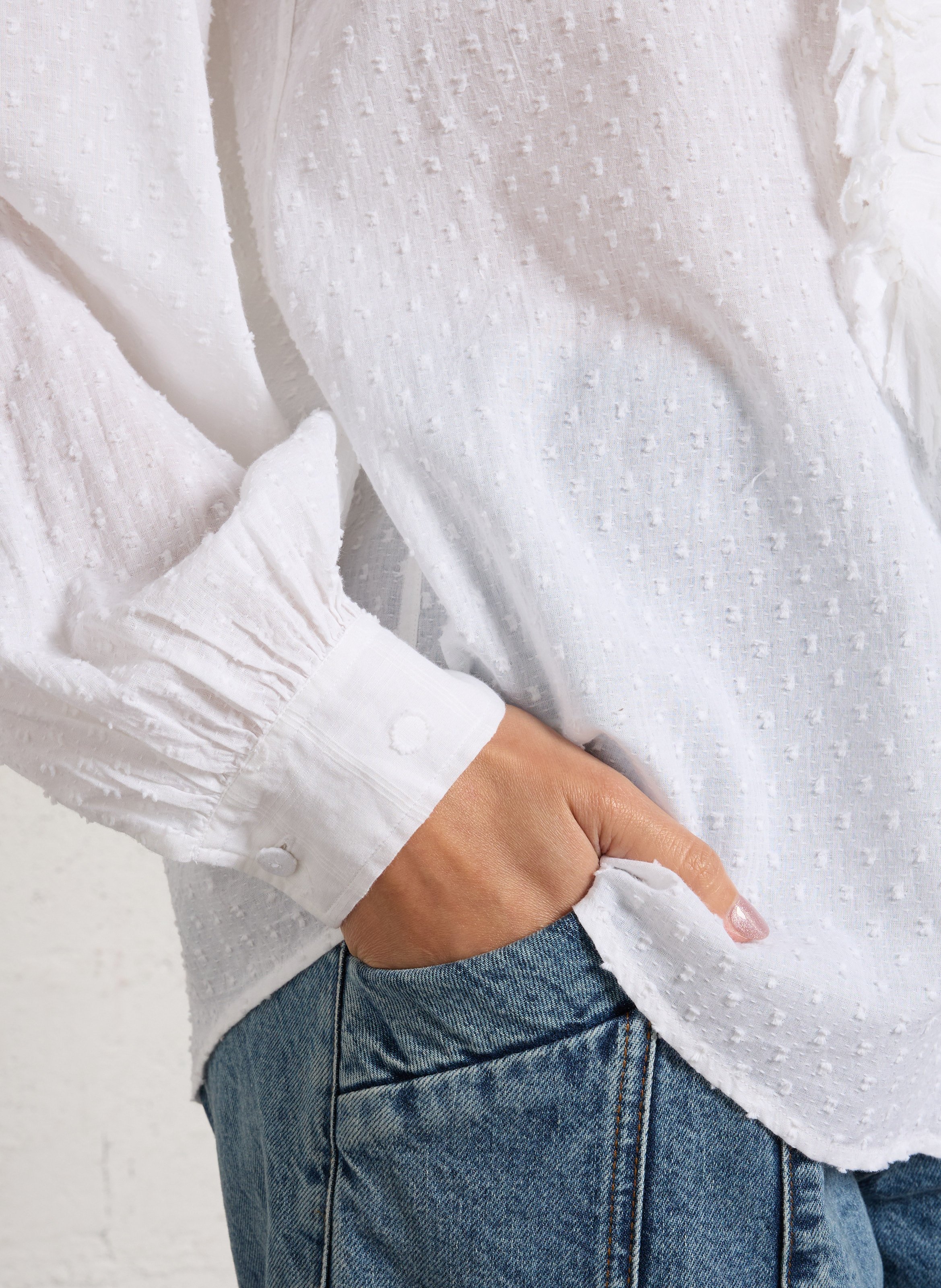Gerade Bluse aus Baumwolle LAURENCE BRAS Weiss