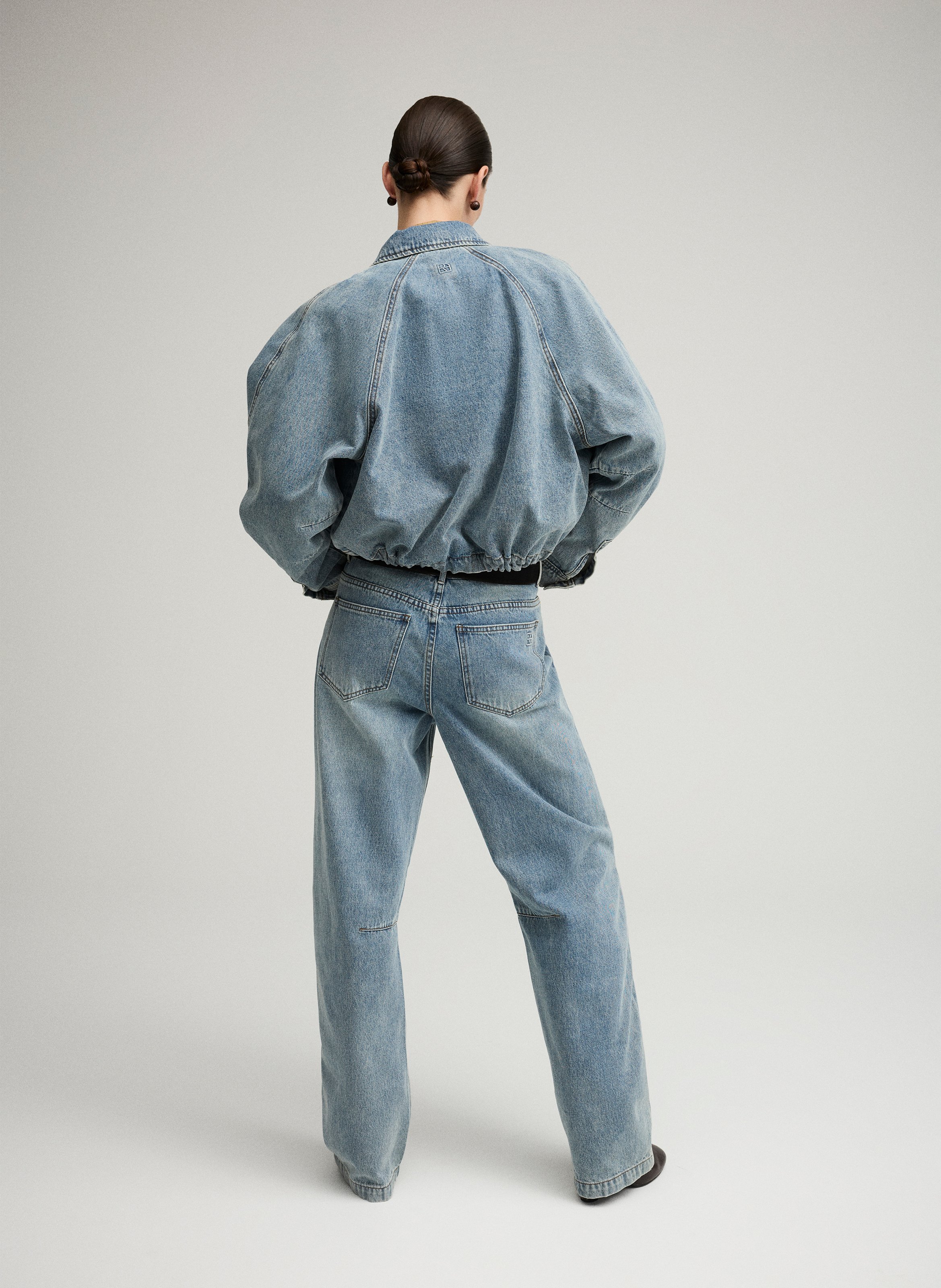 Wide-leg jeans in blended cotton and recycled cotton ROUGE EDIT Blue