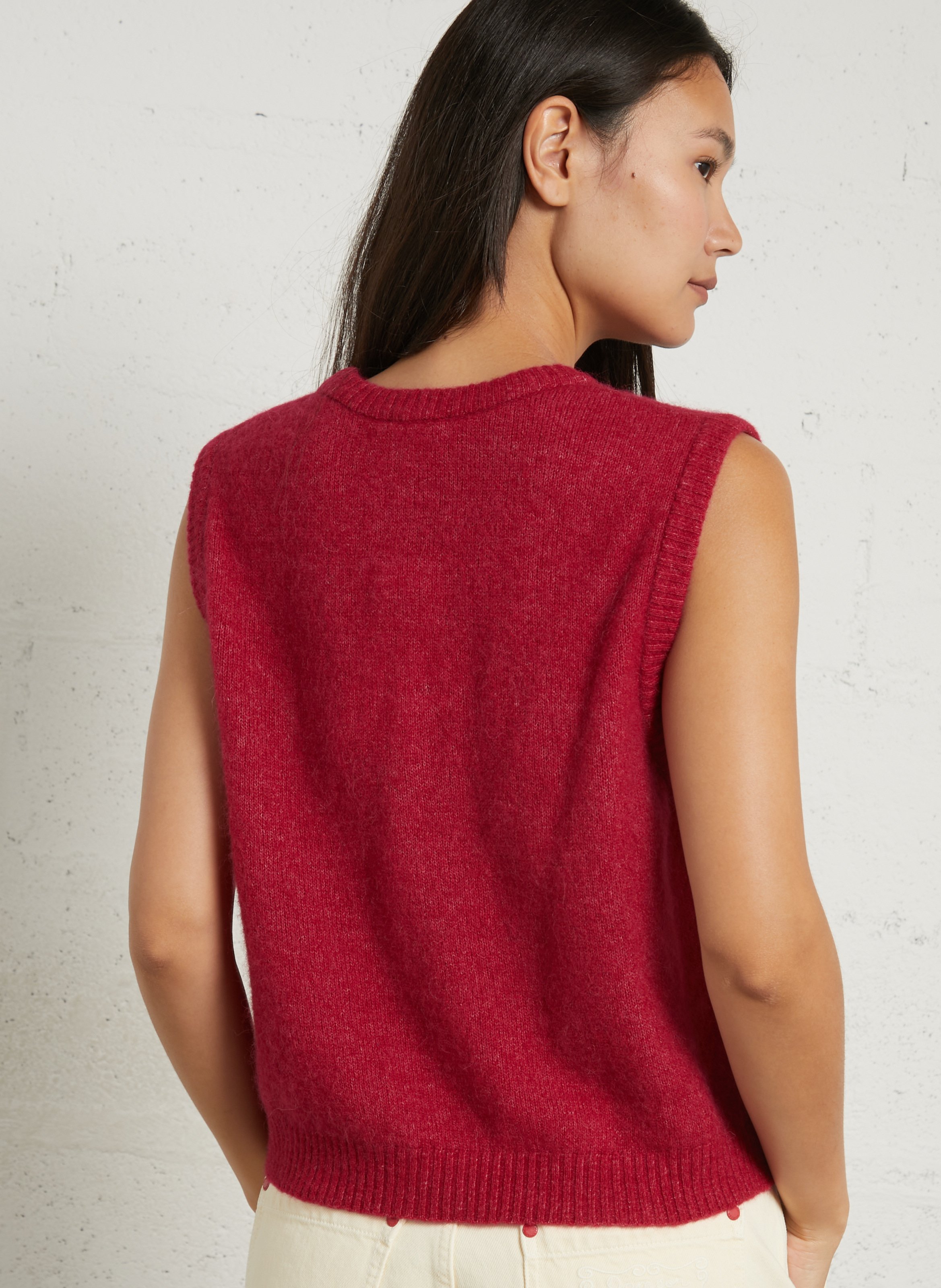 Pull oversize en maille AMERICAN VINTAGE Rouge