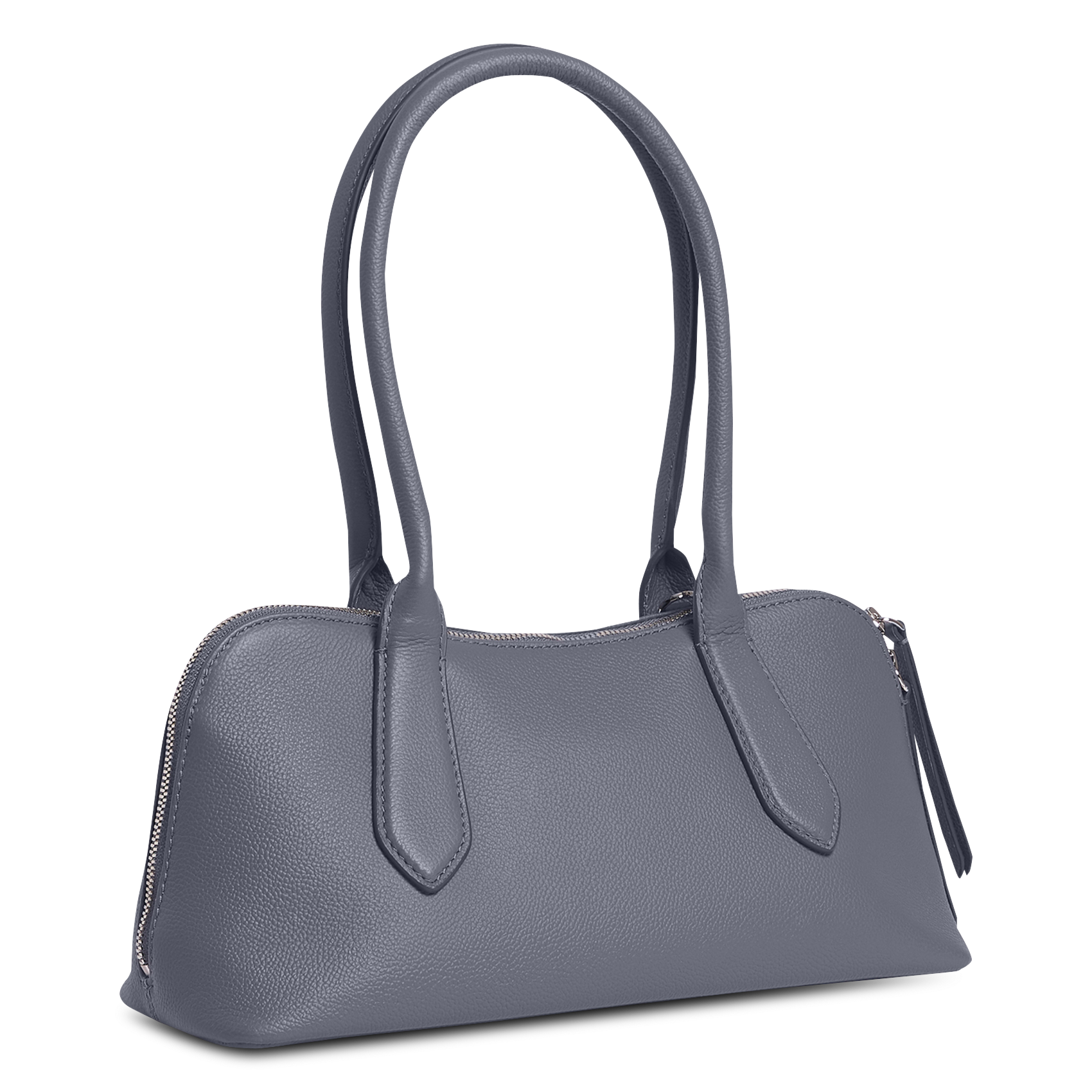 Cylindrical leather shoulder bag LE TANNEUR Blue