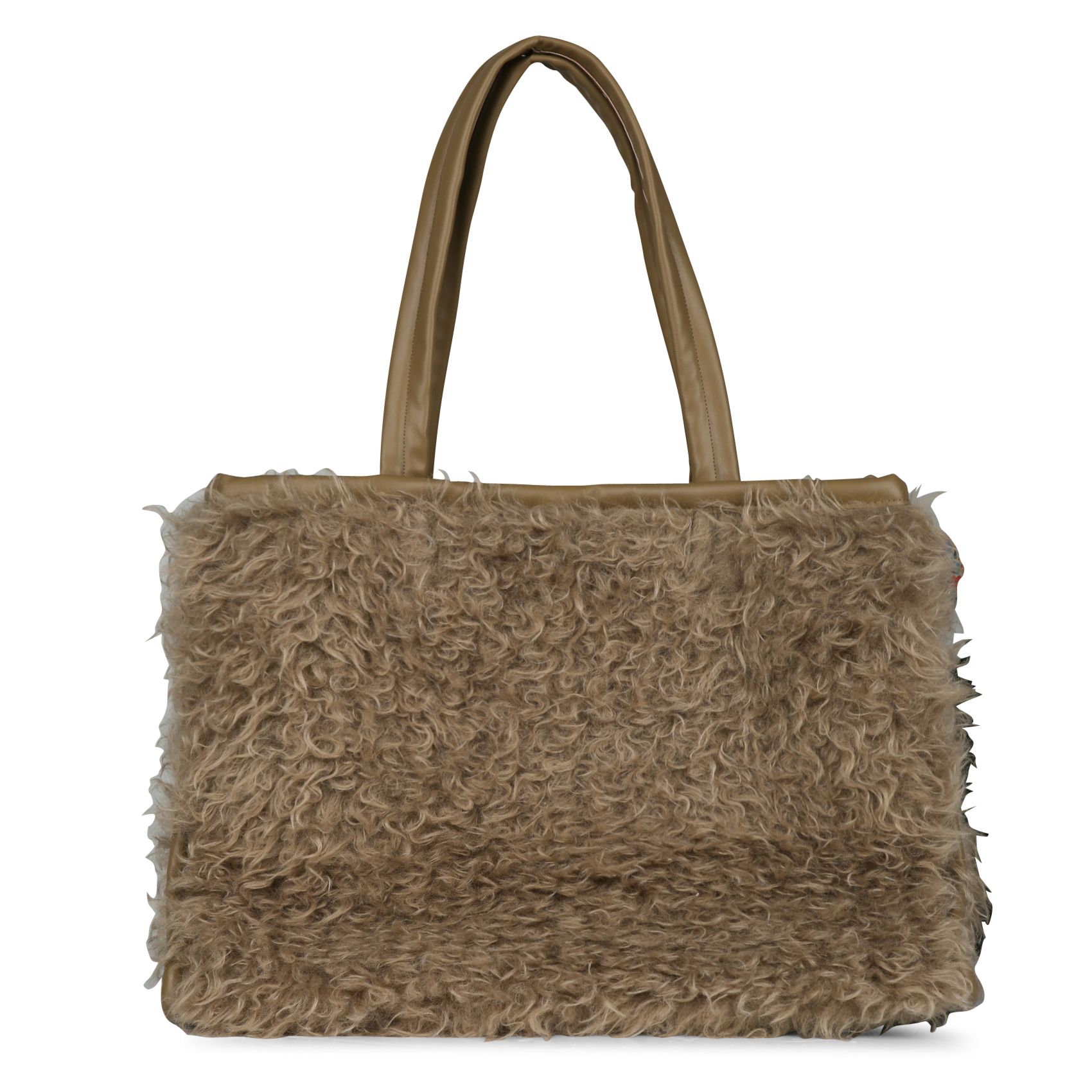 Sac porté épaule en fourrure synthétique BELLEROSE Marron
