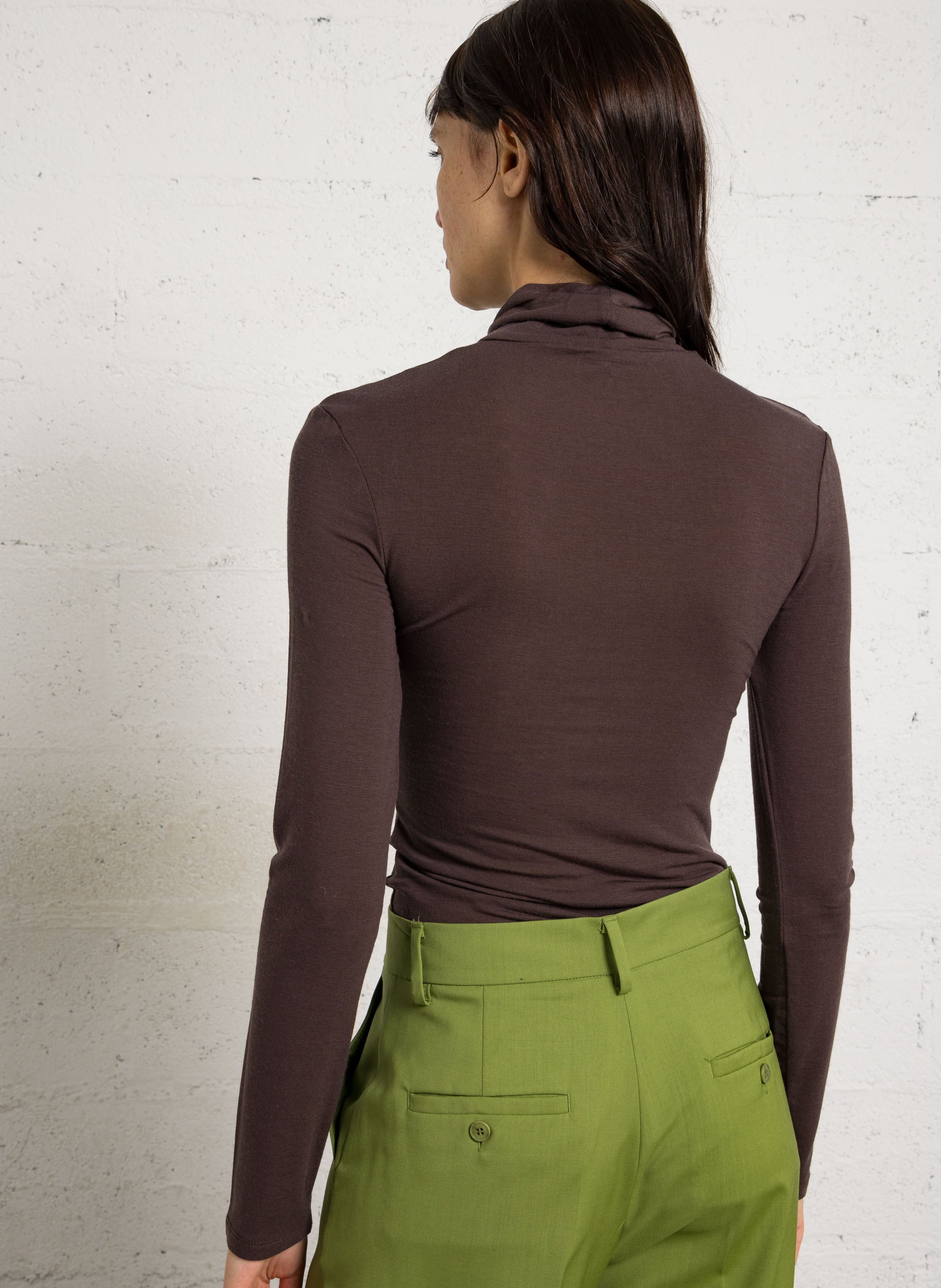 Tee-shirt col montant droit IMPERIAL Marron