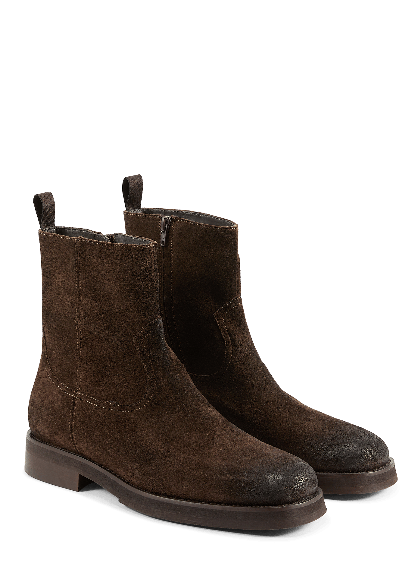 Velvet leather mid-calf boots SAISON 1865 Brown
