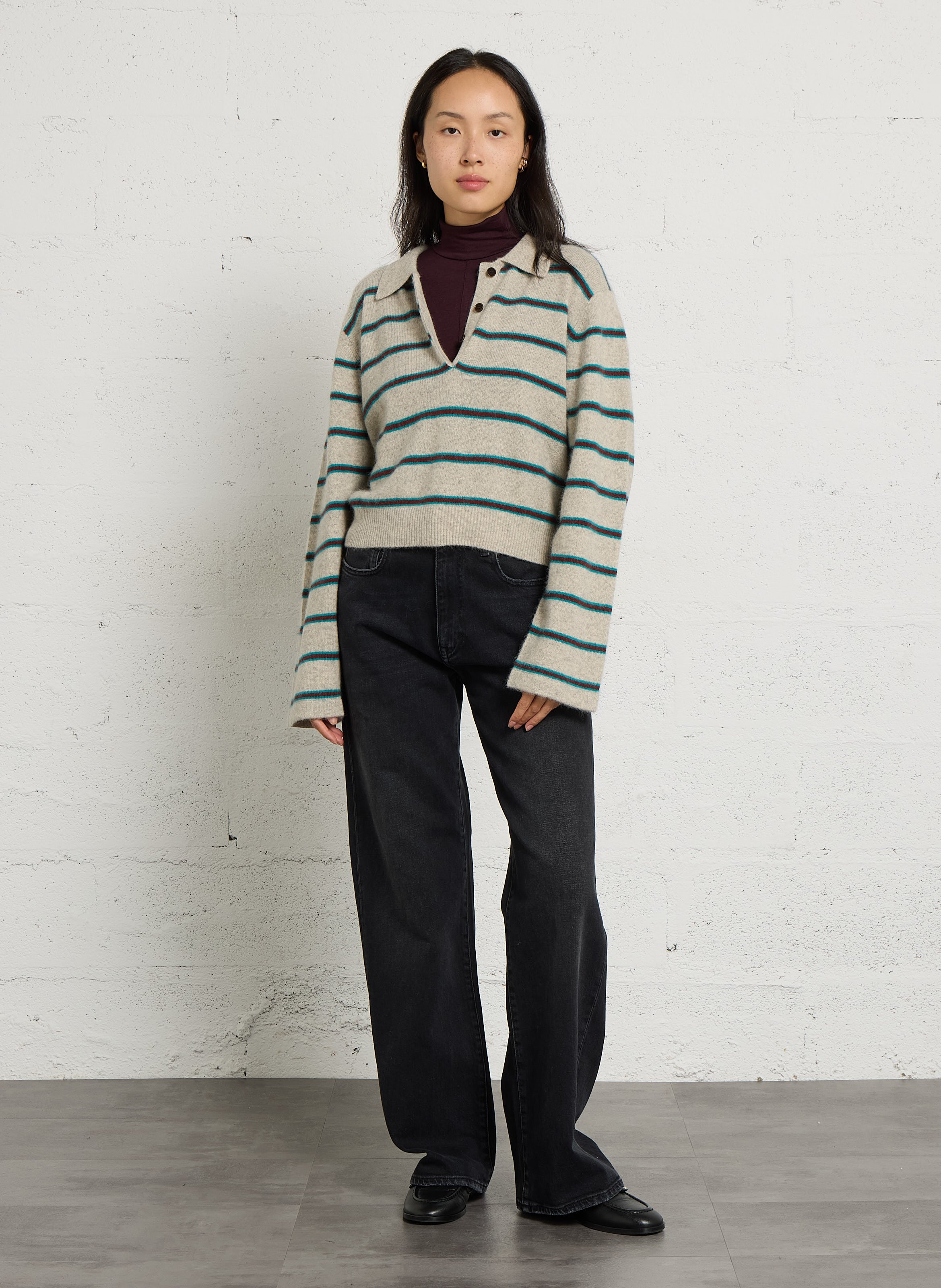 Sweater with polo collar BELLEROSE Purple