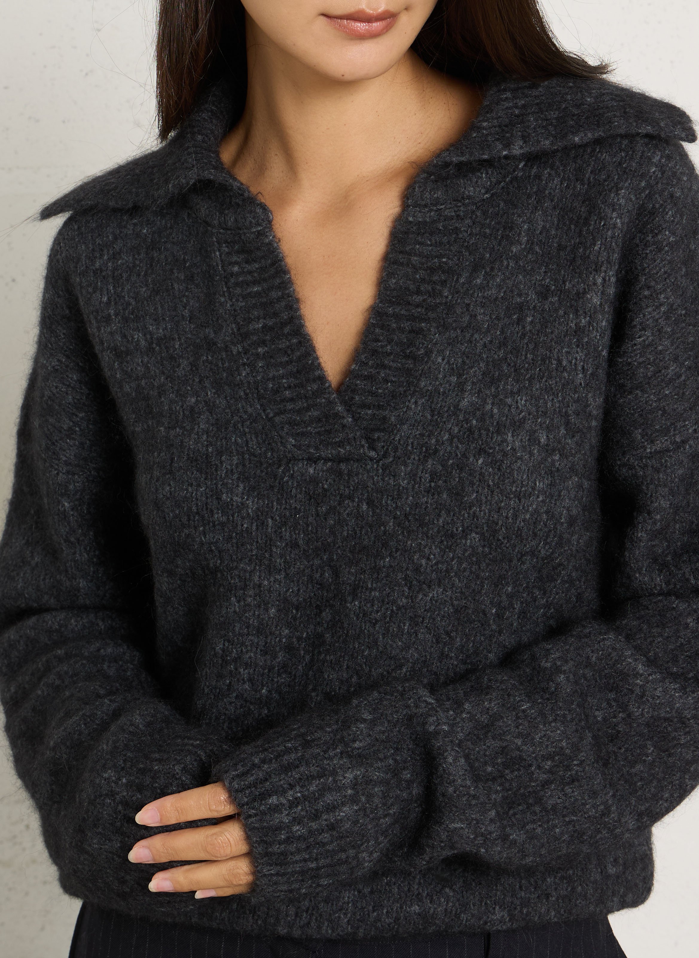 Oversized wool-blend sweater THE NEW SOCIETY Grey